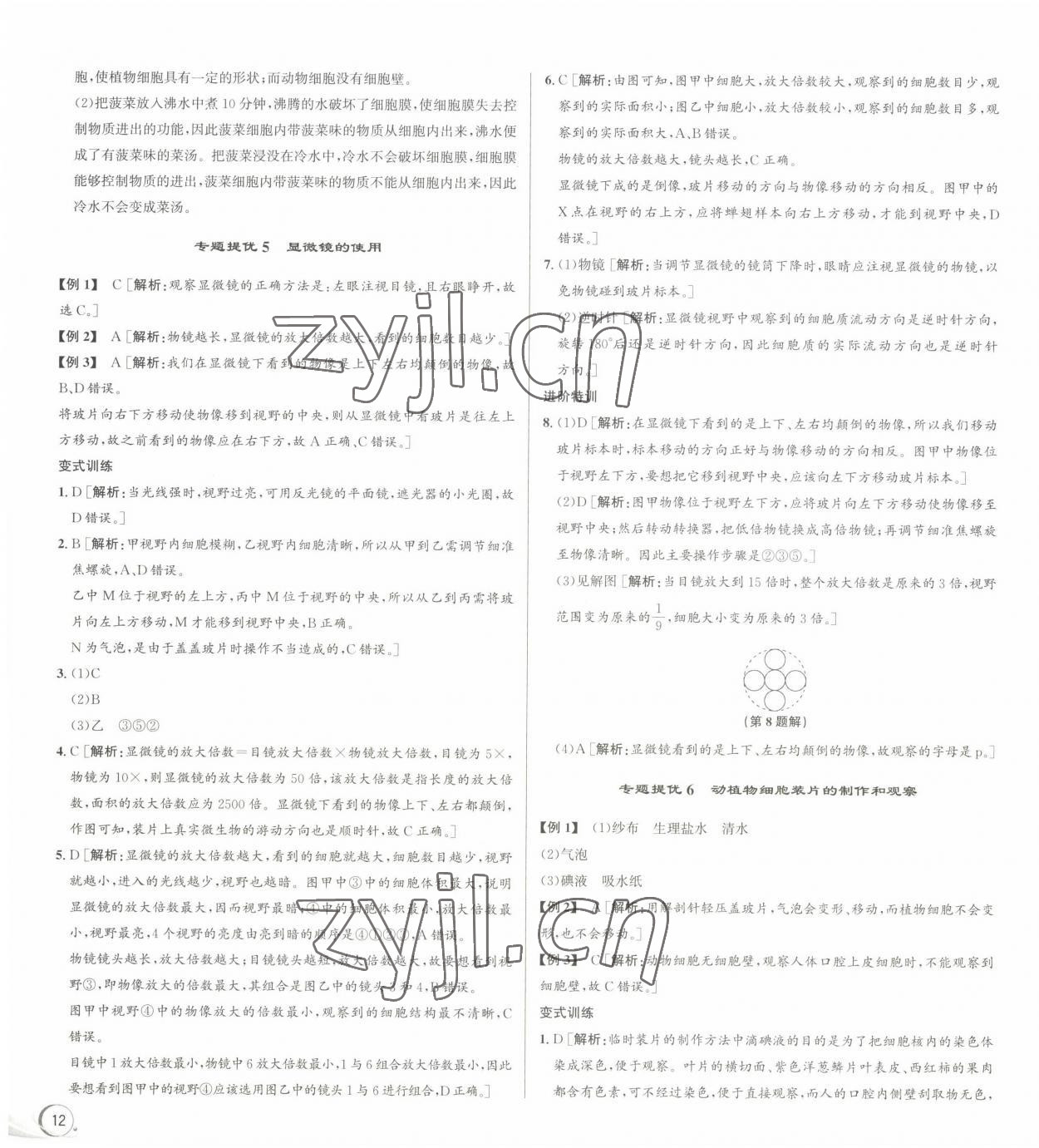 2023年優(yōu)加攻略七年級科學(xué)上冊浙教版 參考答案第4頁