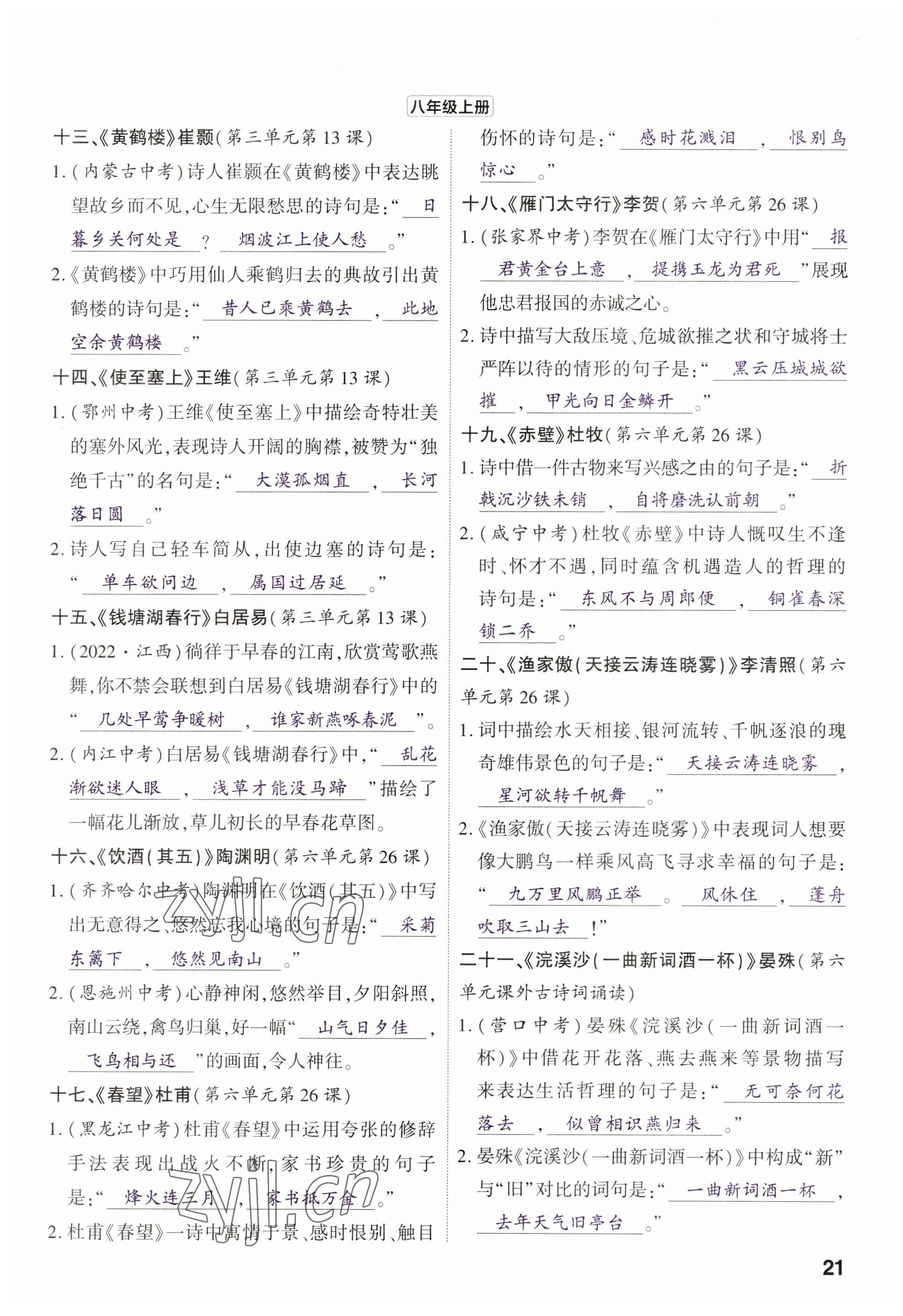 2023年鼎成中考精準(zhǔn)提分語文河南專版 參考答案第25頁