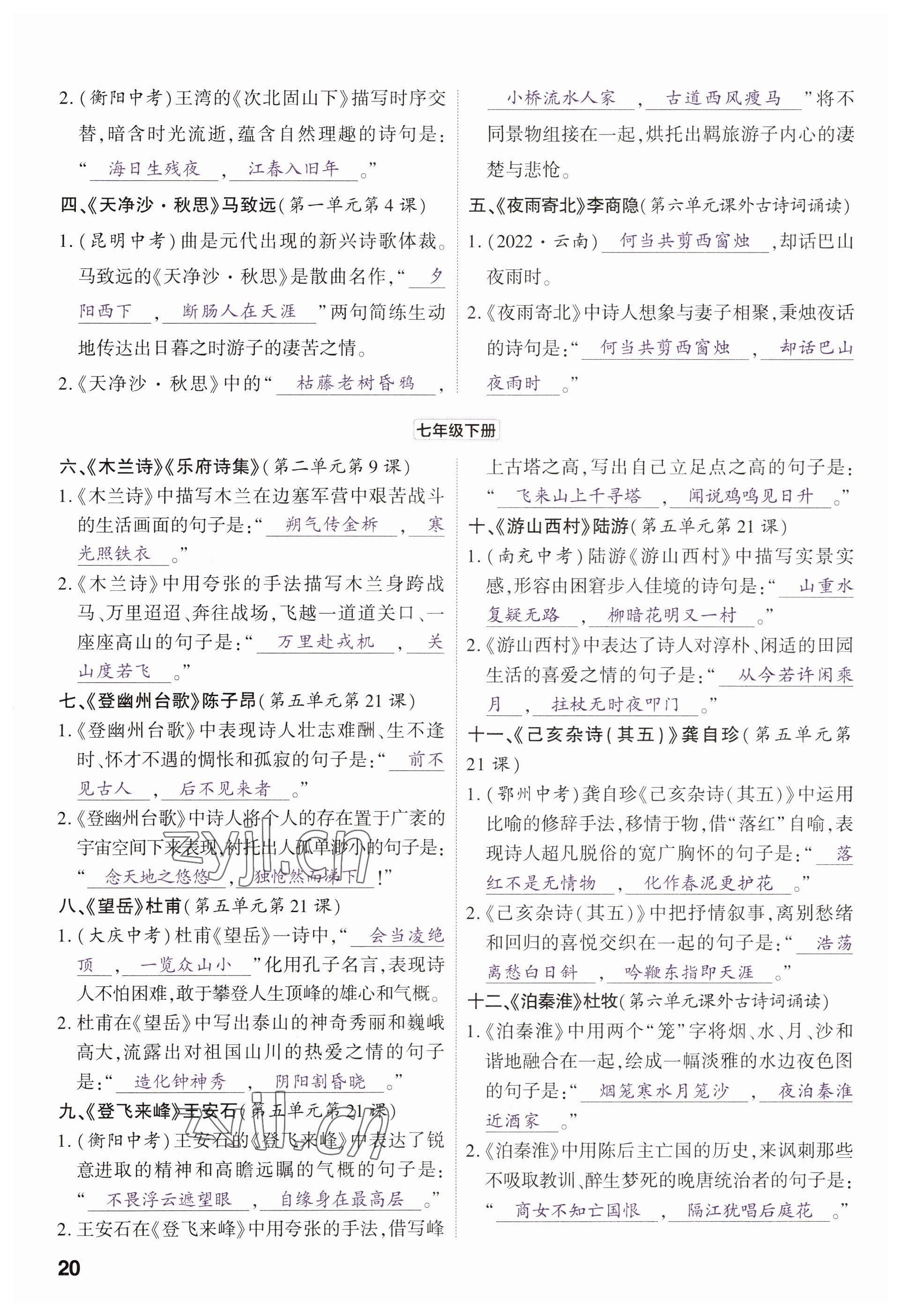 2023年鼎成中考精準提分語文河南專版 參考答案第24頁