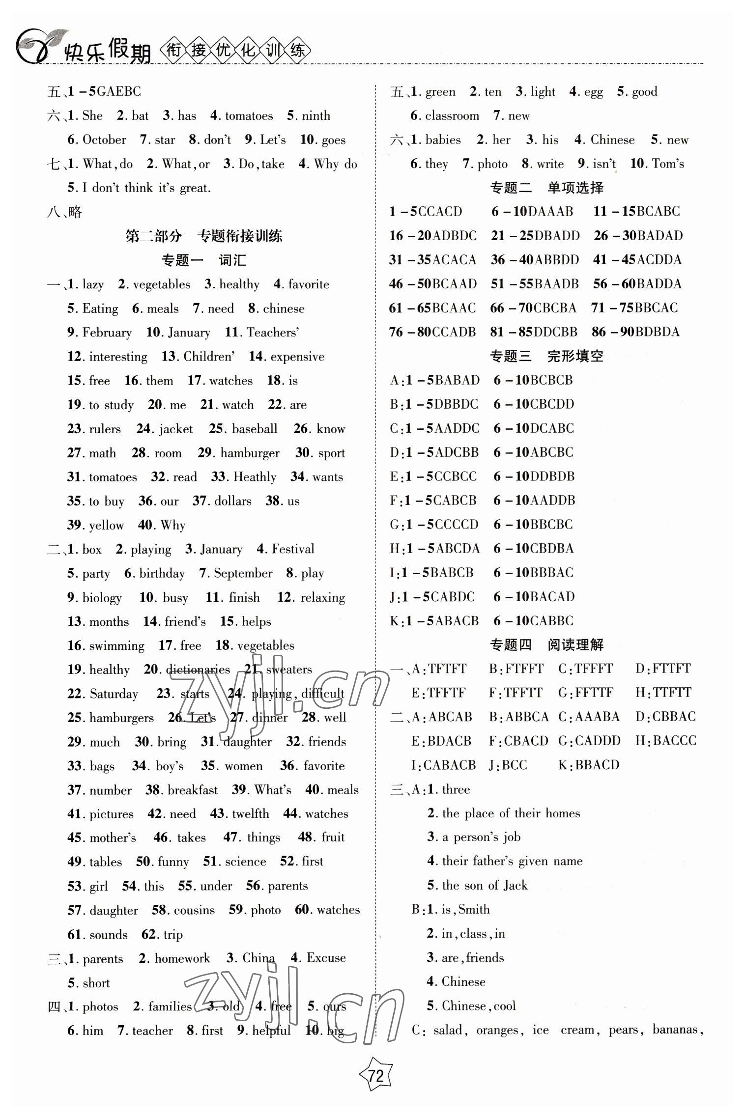 2023年快乐假期衔接优化训练七年级英语 第2页