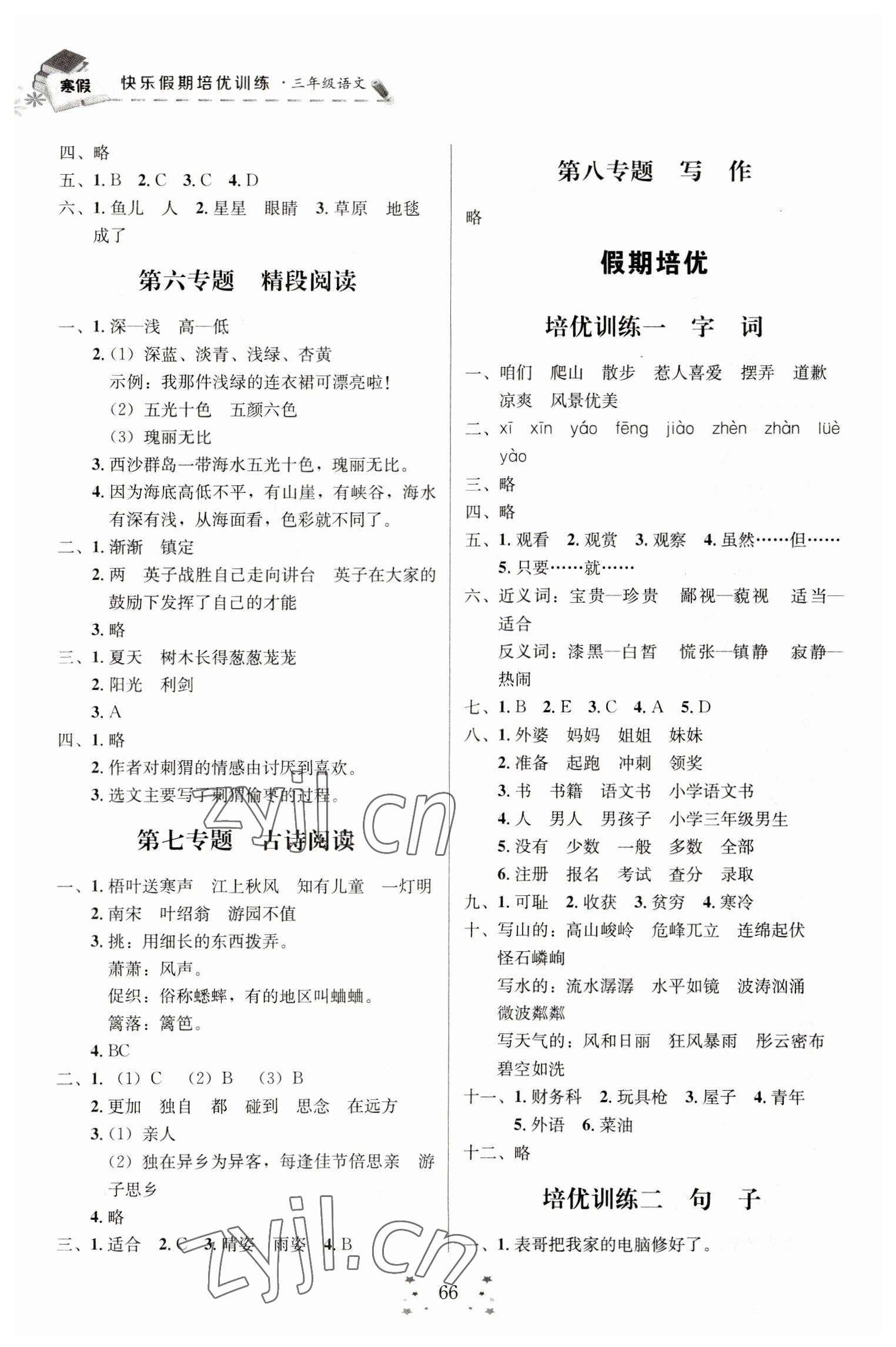 2023年快乐假期衔接优化训练三年级语文 第2页