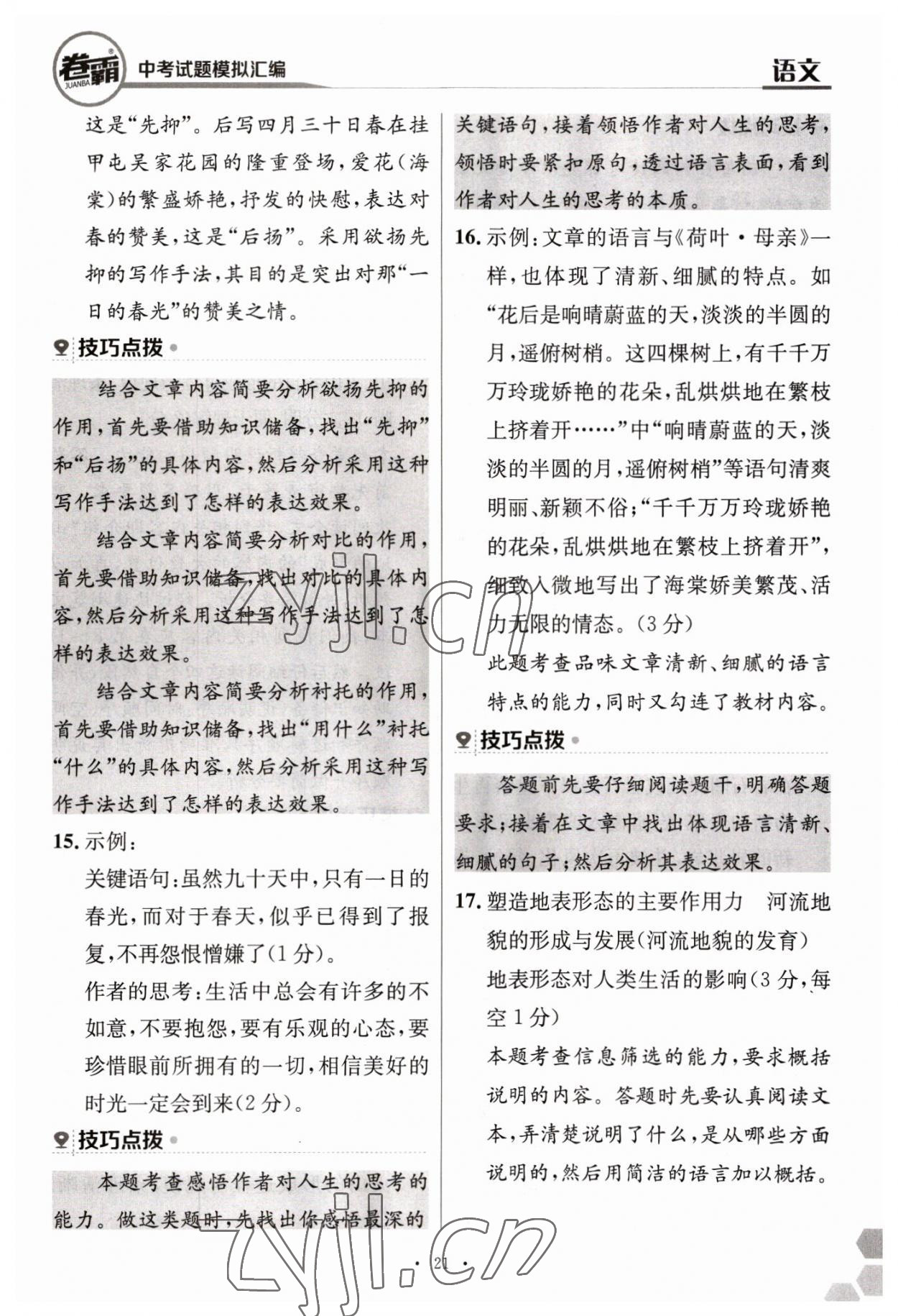 2023年卷霸中考試題模擬匯編語文江西專版 第21頁