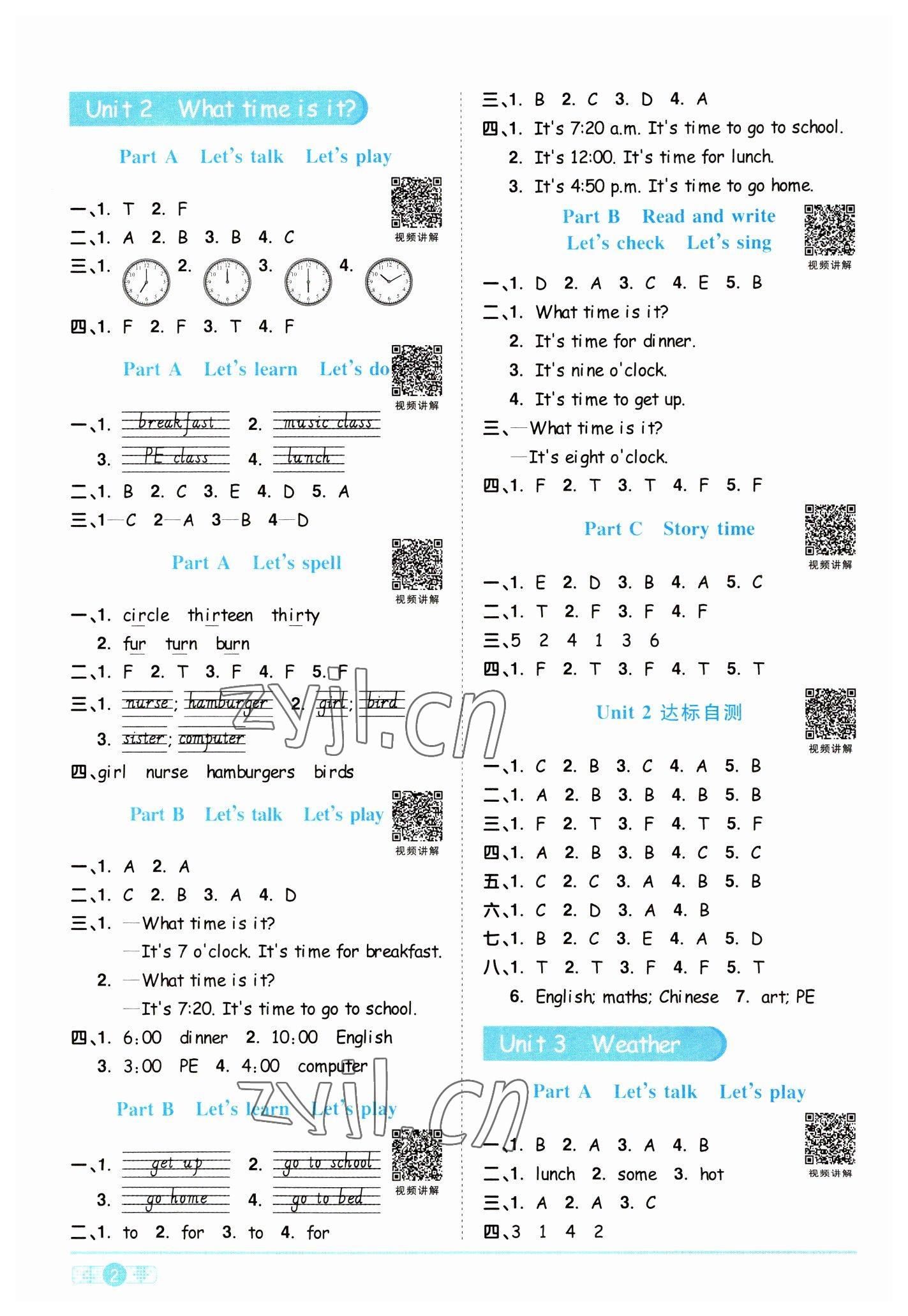 2023年陽光同學課時優(yōu)化作業(yè)四年級英語下冊人教PEP版 第2頁