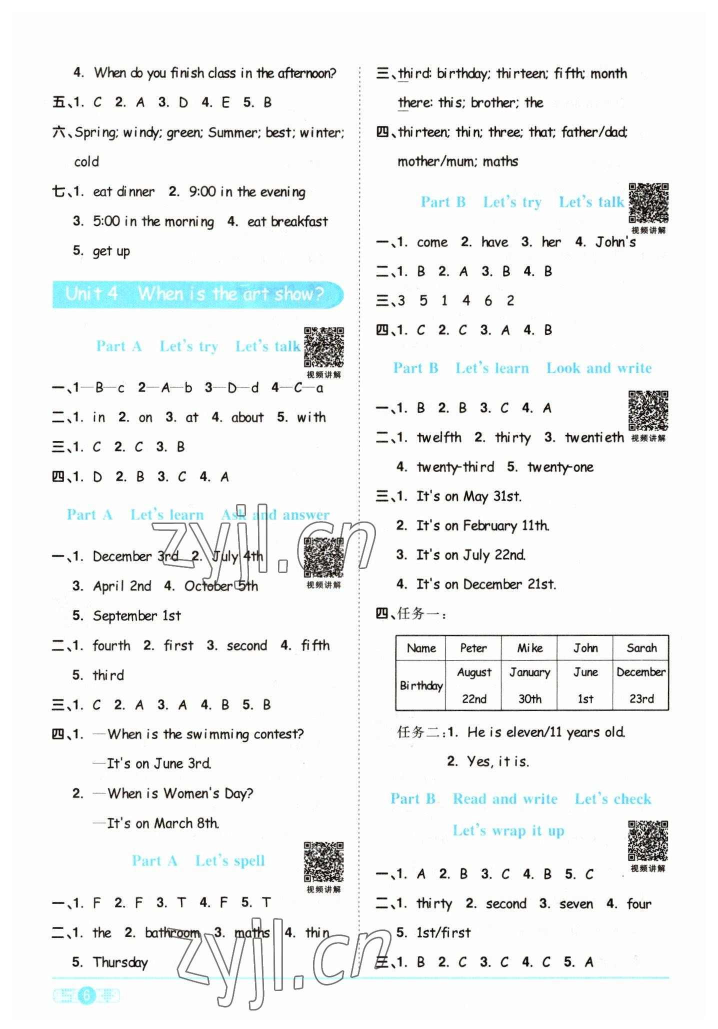 2023年陽(yáng)光同學(xué)課時(shí)優(yōu)化作業(yè)五年級(jí)英語(yǔ)下冊(cè)人教PEP版 第6頁(yè)