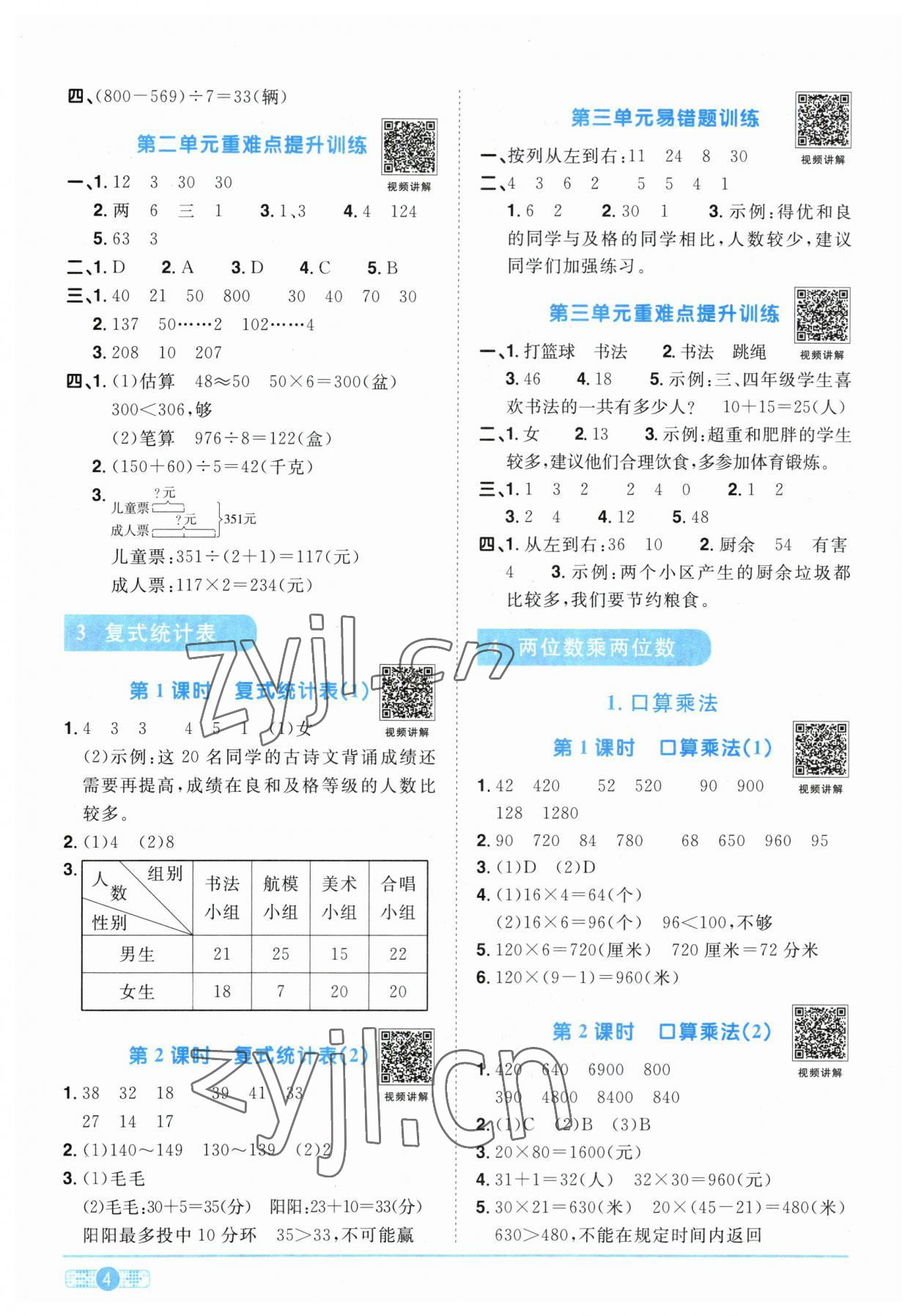 2023年阳光同学课时优化作业三年级数学下册人教版 第4页