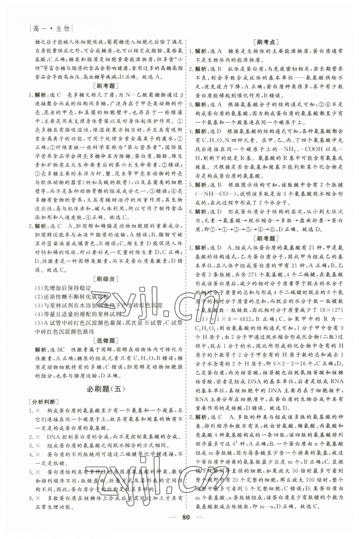 2023年薪火文化假期必刷題高一生物 第4頁