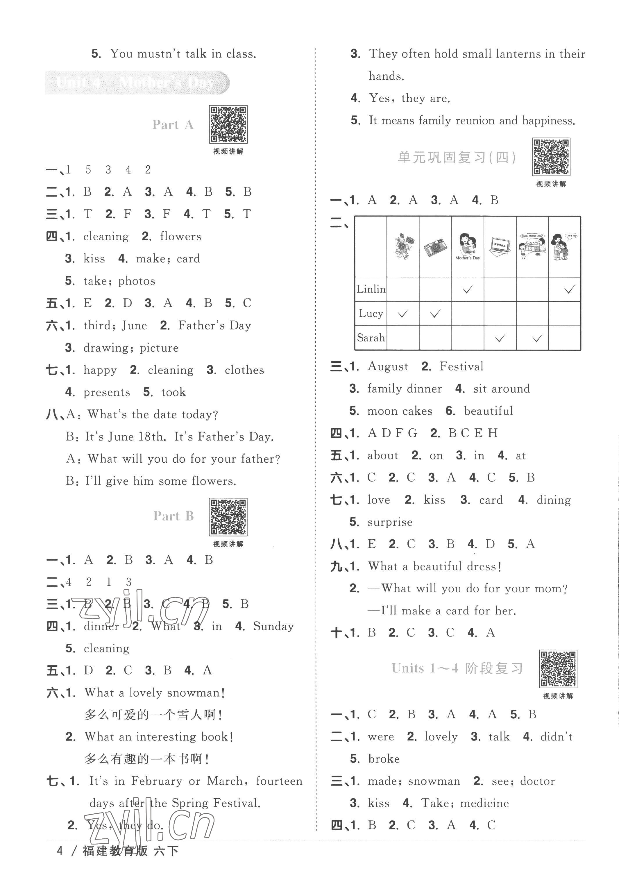 2023年陽光同學(xué)課時優(yōu)化作業(yè)六年級英語下冊閩教版福建專版 第4頁