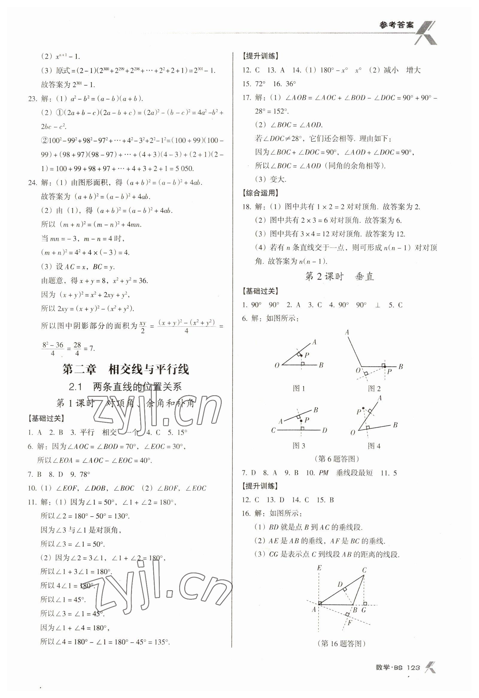 2023年全优点练课计划七年级数学下册北师大版 第7页