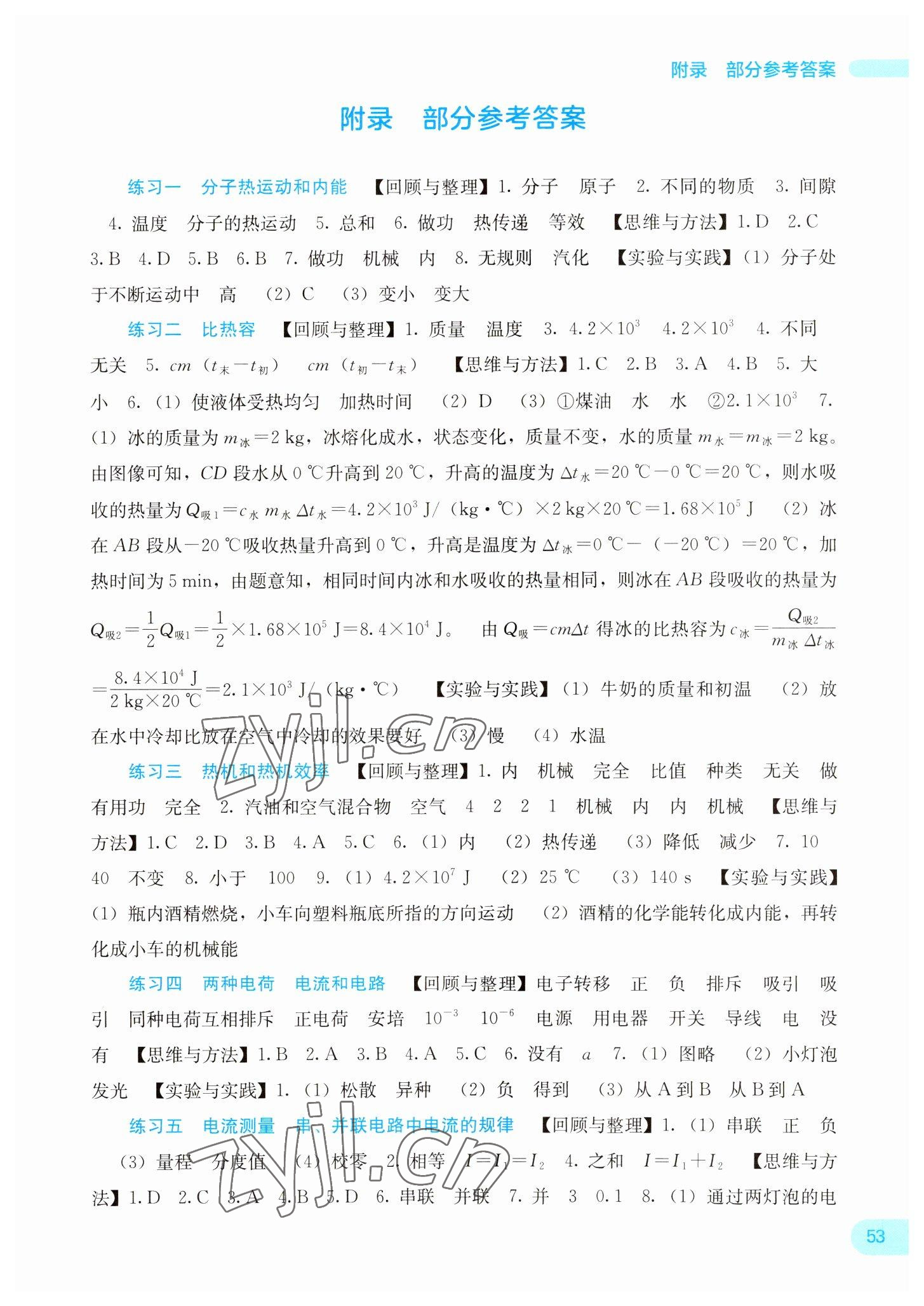 2023年新課程寒假作業(yè)廣西師范大學(xué)出版社九年級物理 第1頁