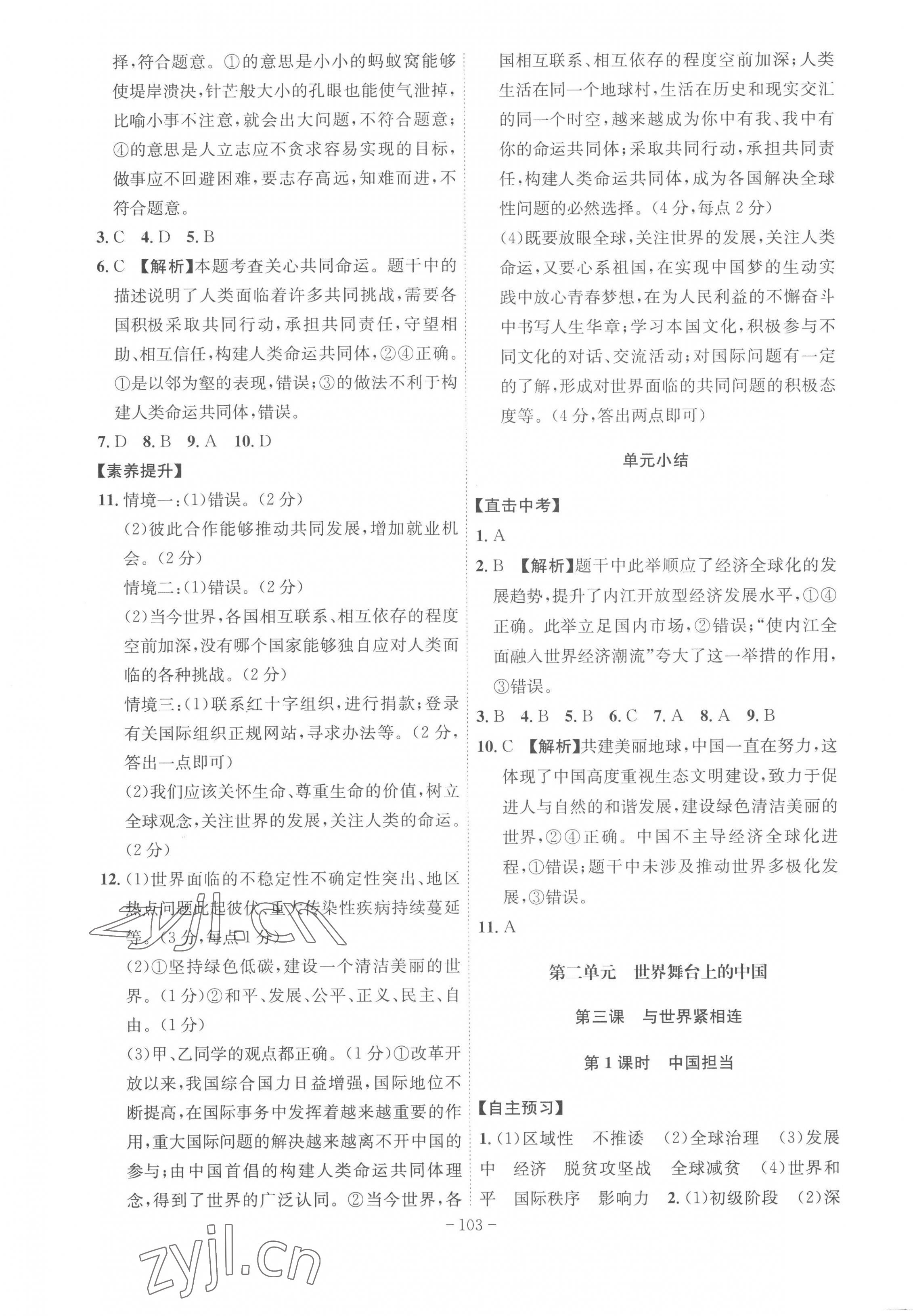 2023年課時(shí)A計(jì)劃九年級(jí)道德與法治下冊人教版 第3頁