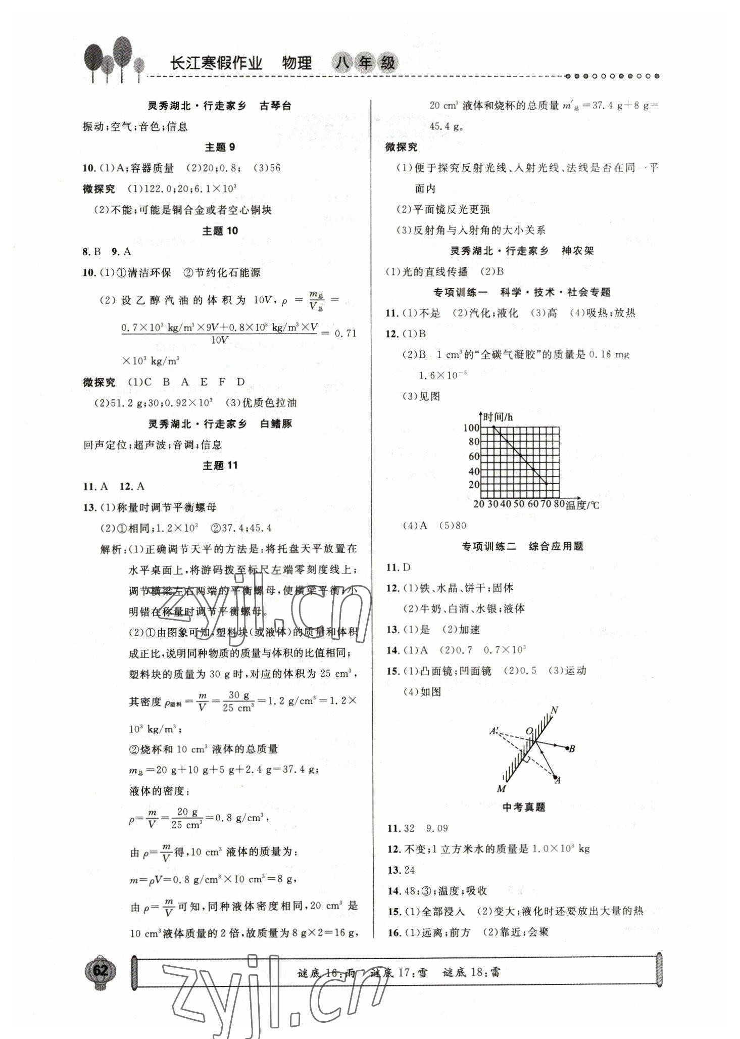 2023年长江寒假作业八年级物理人教版崇文书局 第2页