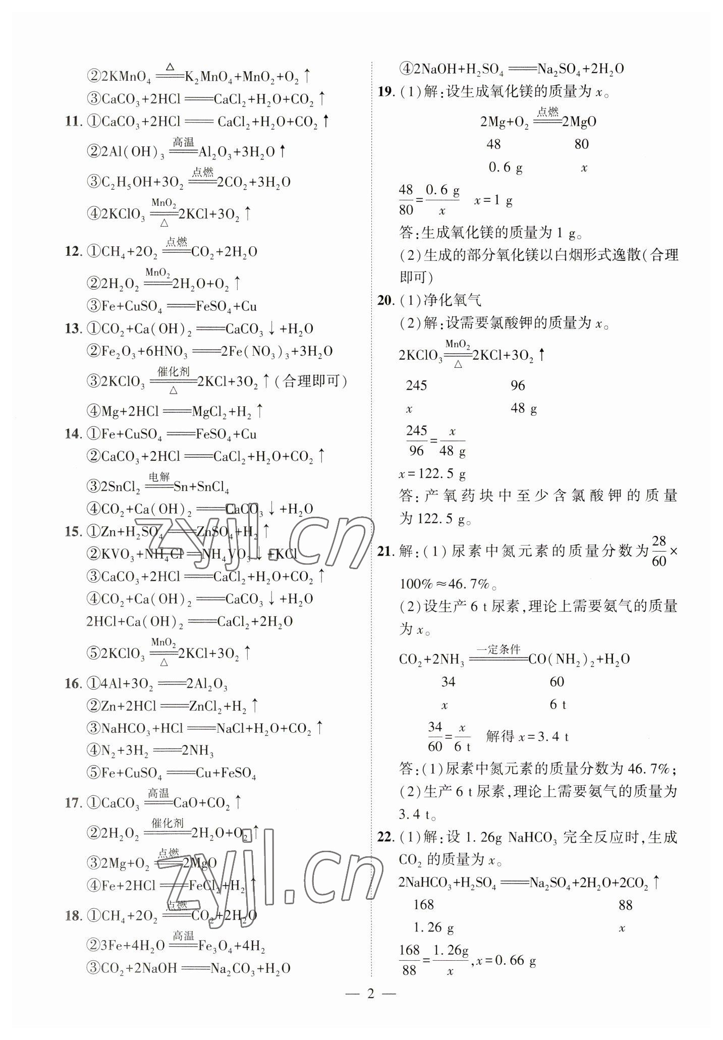 2023年名校密参化学中考安徽专版 第2页