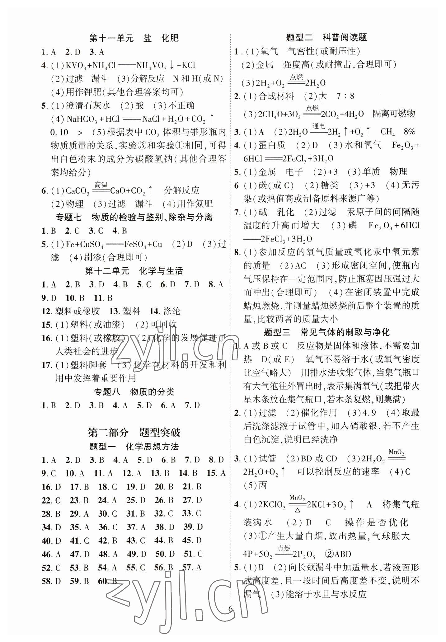 2023年名校密参化学中考安徽专版 第6页