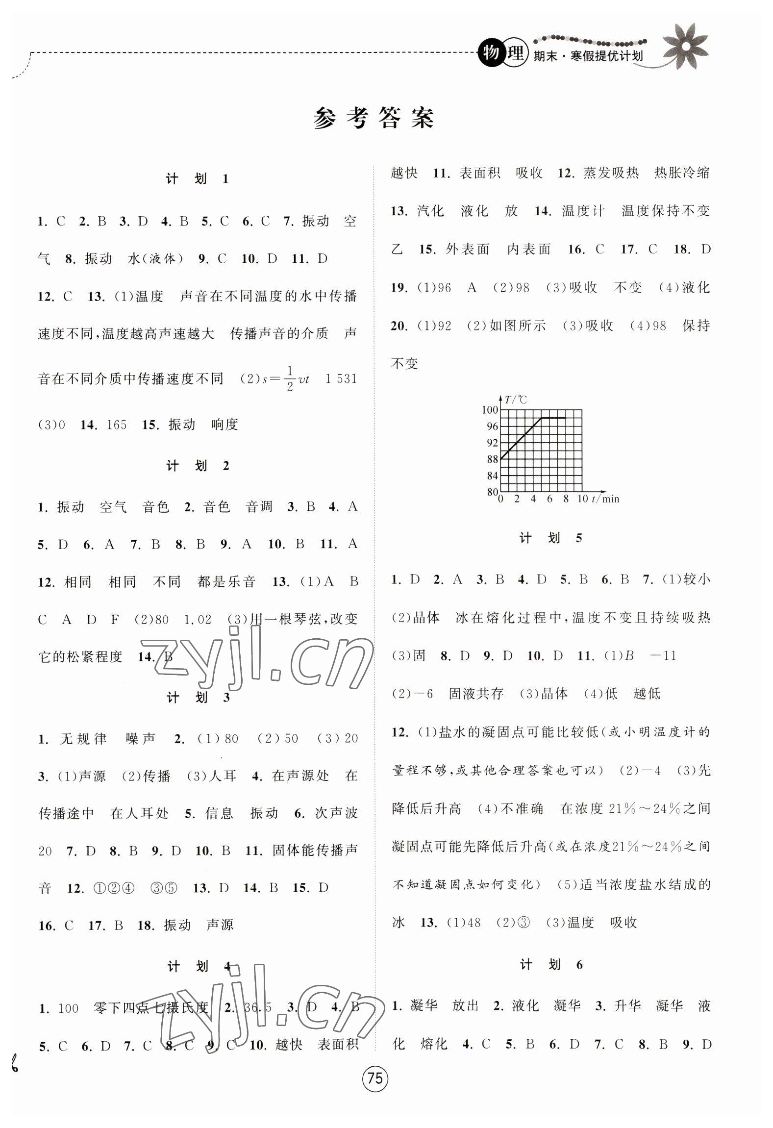 2023年期末寒假提優(yōu)計(jì)劃八年級(jí)物理蘇科版 第1頁(yè)