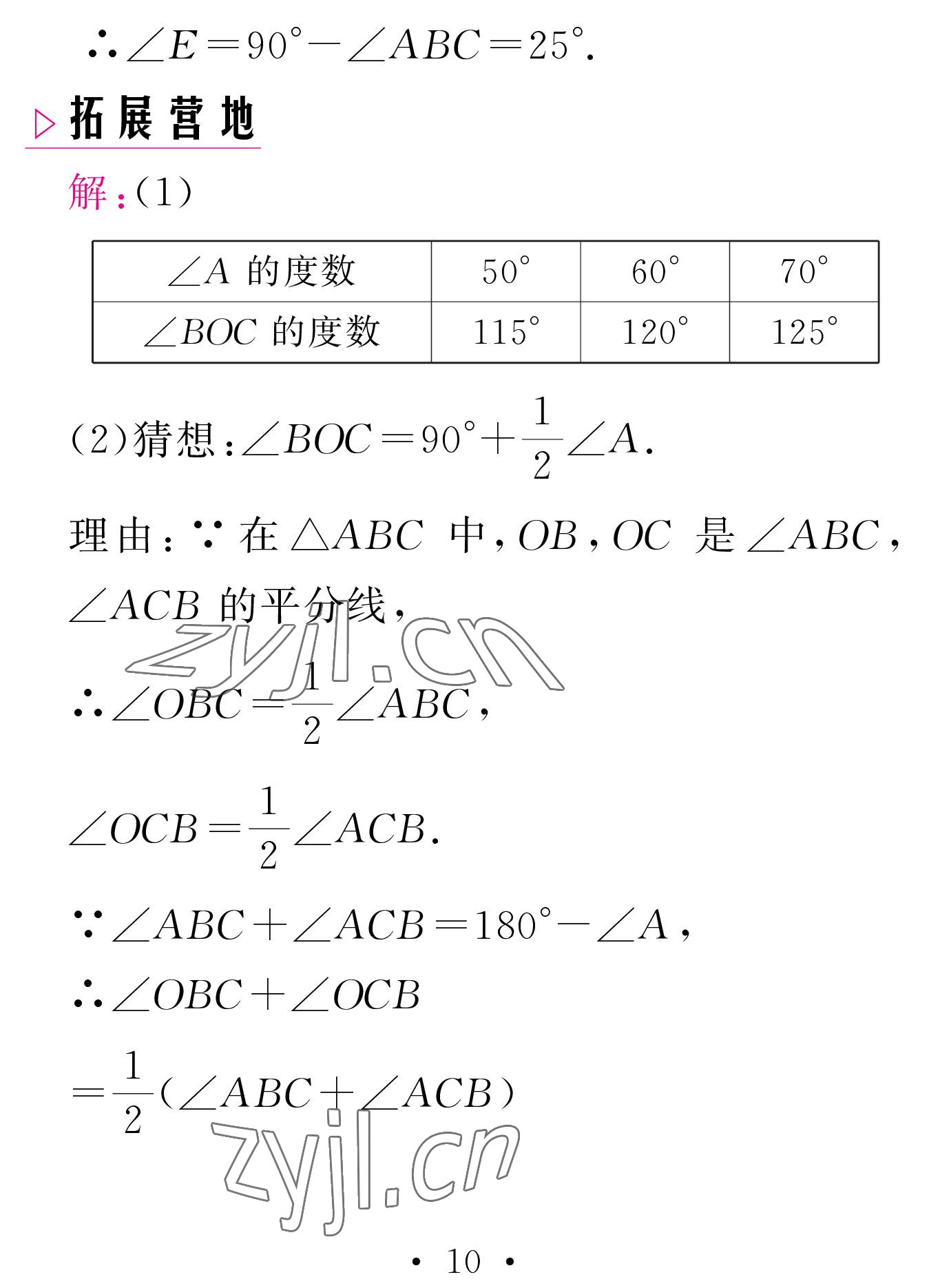 2023年天舟文化精彩寒假團結出版社八年級數學湘教版 參考答案第10頁