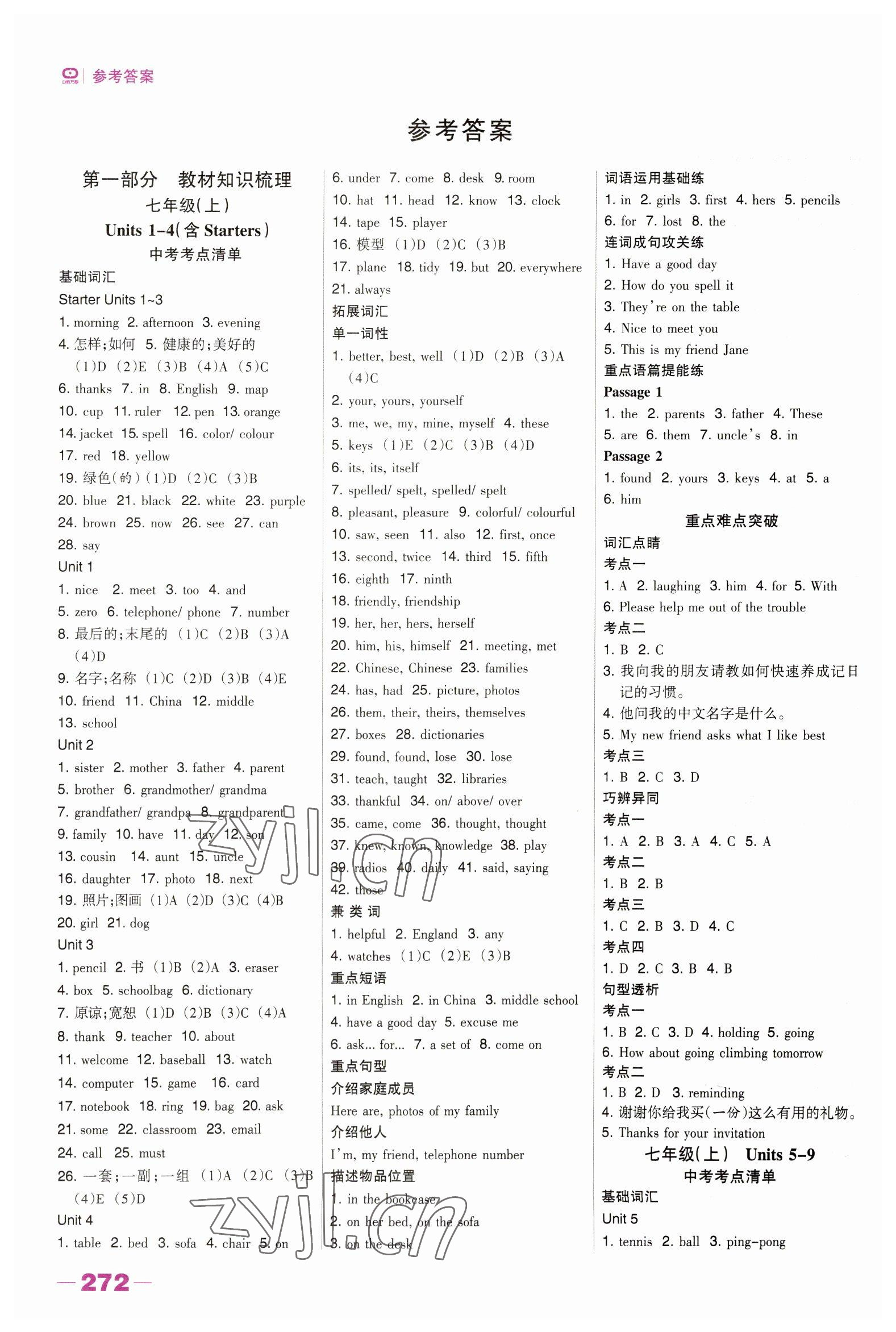 2023年河北中考總動(dòng)員英語(yǔ) 參考答案第1頁(yè)