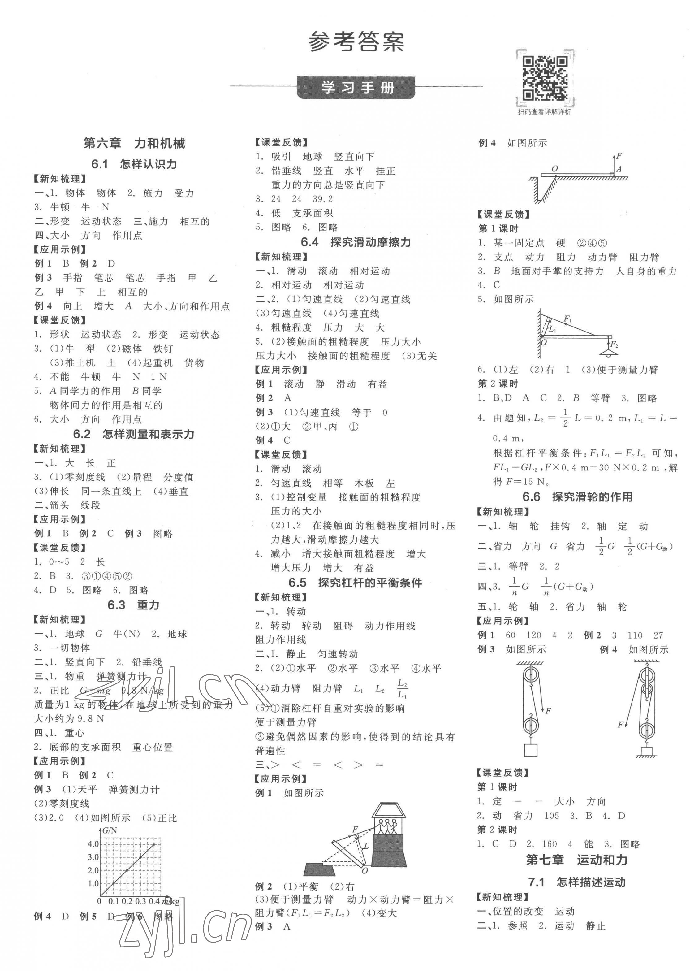 2023年全品學(xué)練考八年級(jí)物理下冊(cè)滬粵版 第1頁