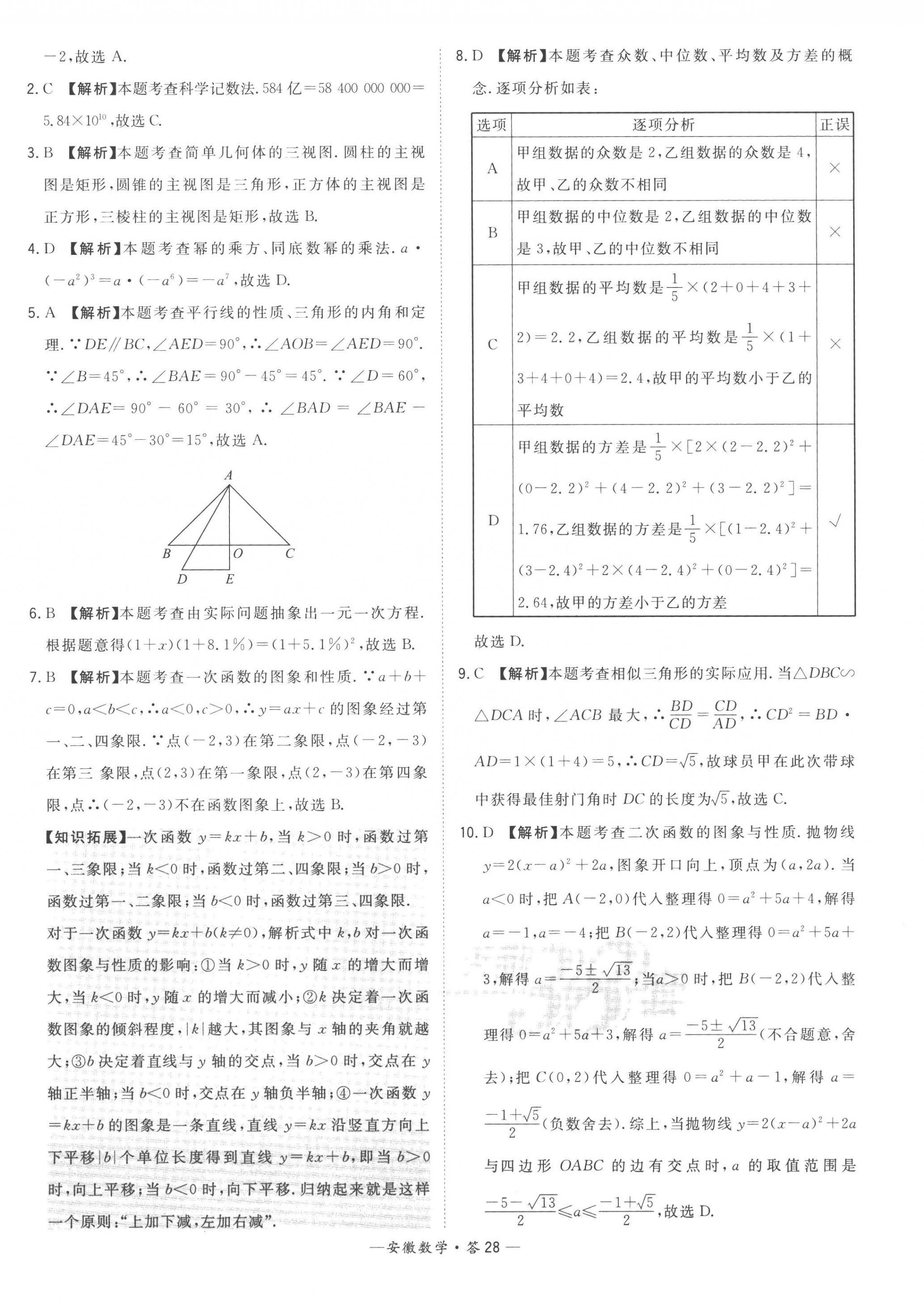 2023年天利38套中考試題精選數(shù)學(xué)安徽專版 第28頁(yè)