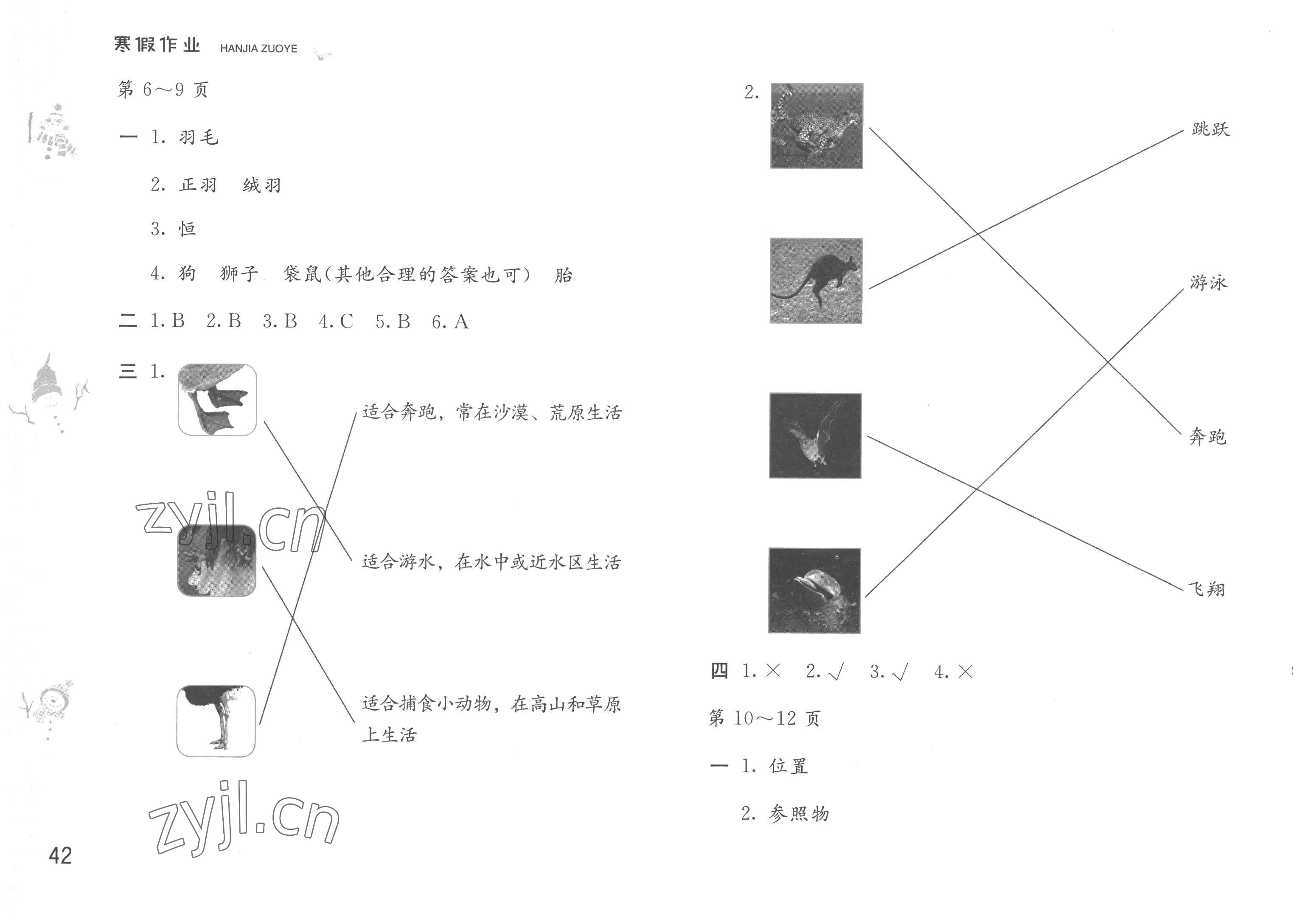 2023年寒假作业四年级科学苏教版安徽少年儿童出版社 第2页