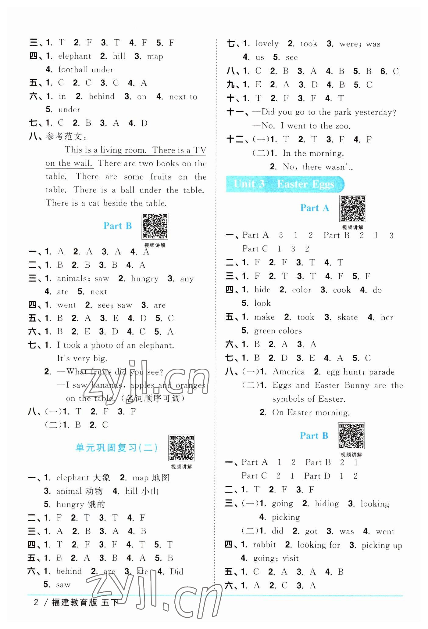 2023年陽光同學(xué)課時優(yōu)化作業(yè)五年級英語下冊閩教版福建專版 第2頁