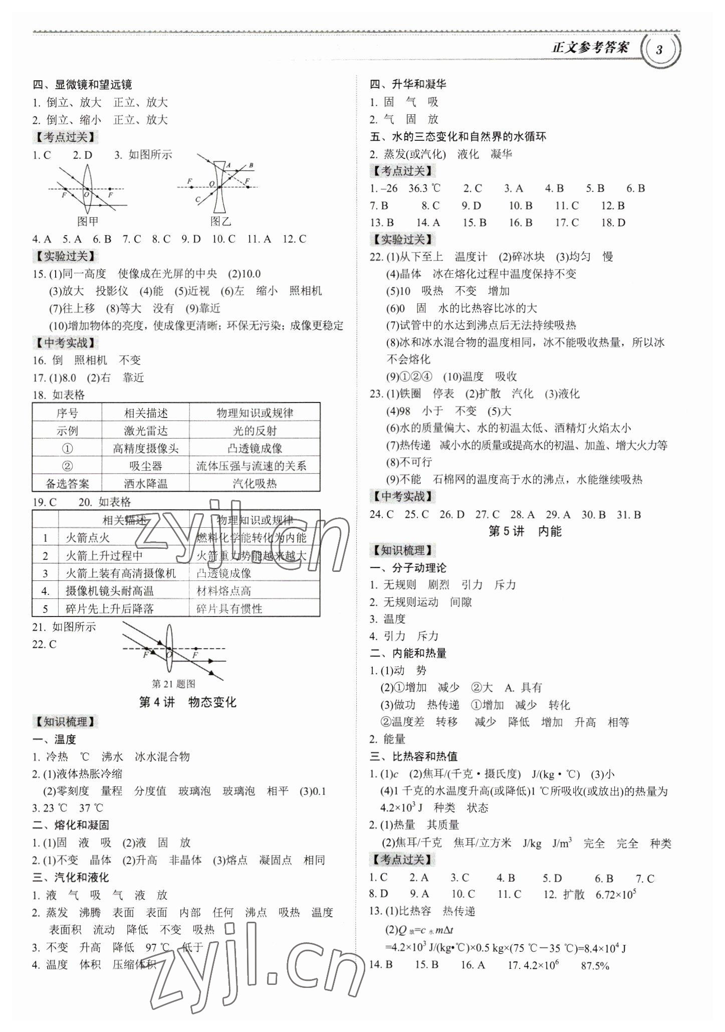 2023年导思学案物理深圳专版 参考答案第2页