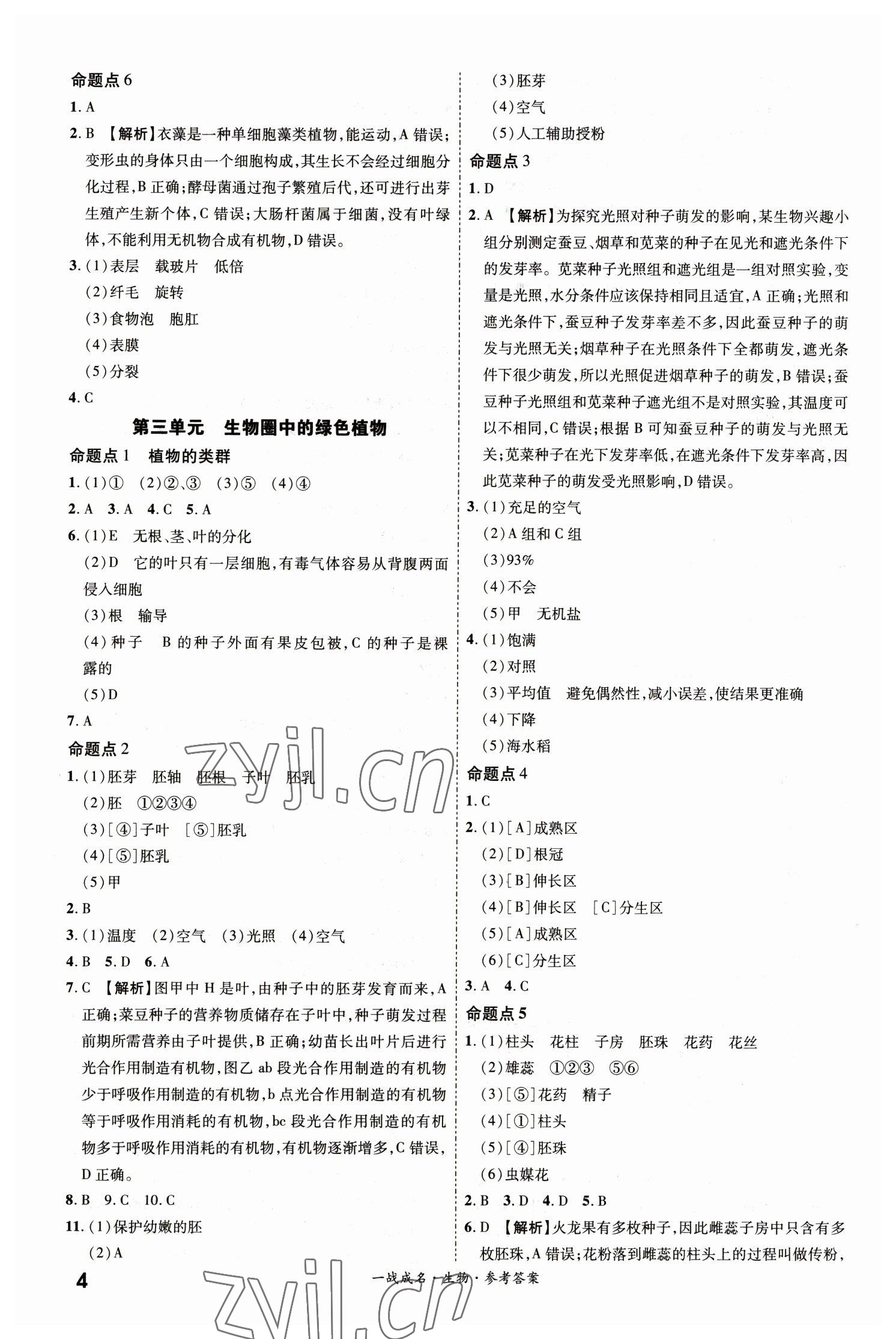 2023年一战成名考前新方案生物中考 第4页