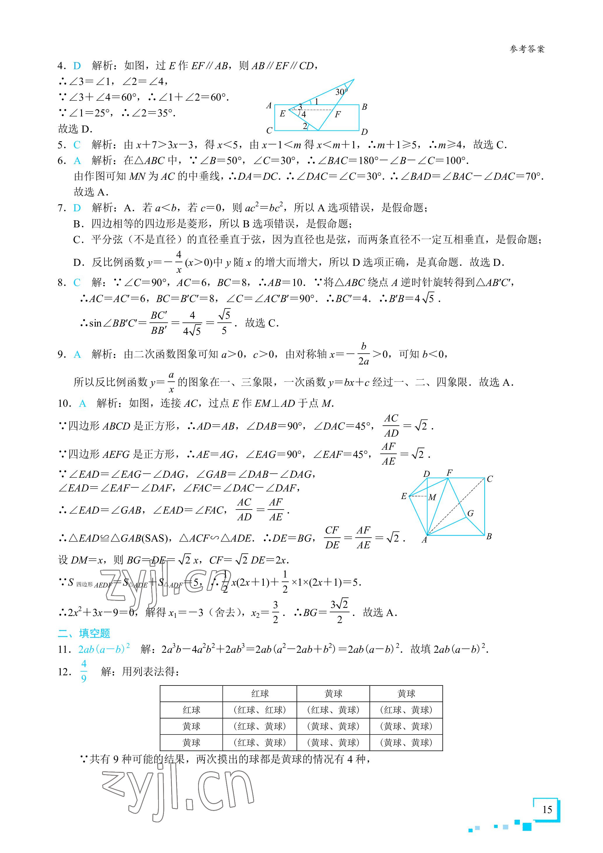 2023年優藍數學深圳中考18題 參考答案第20頁