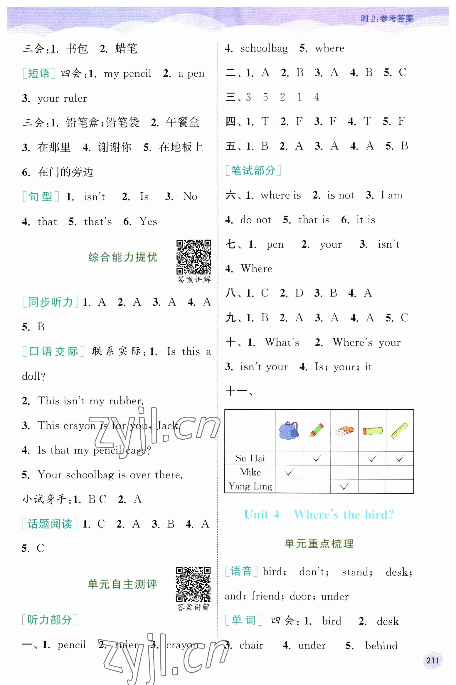 2023年通城學典非常課課通三年級英語下冊譯林版 第3頁