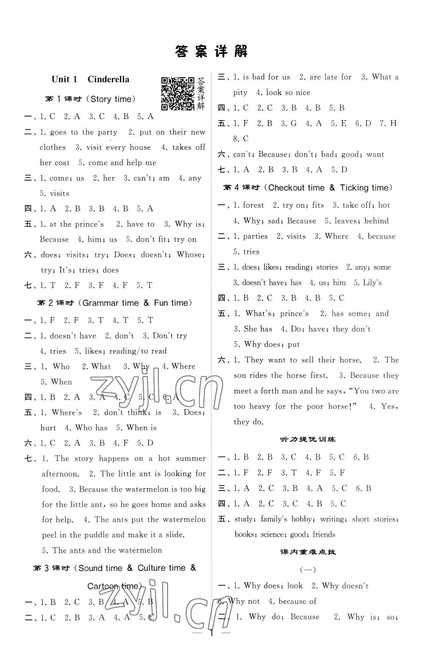 2023年經(jīng)綸學(xué)典提高班五年級(jí)英語(yǔ)下冊(cè)譯林版江蘇專(zhuān)版 參考答案第1頁(yè)