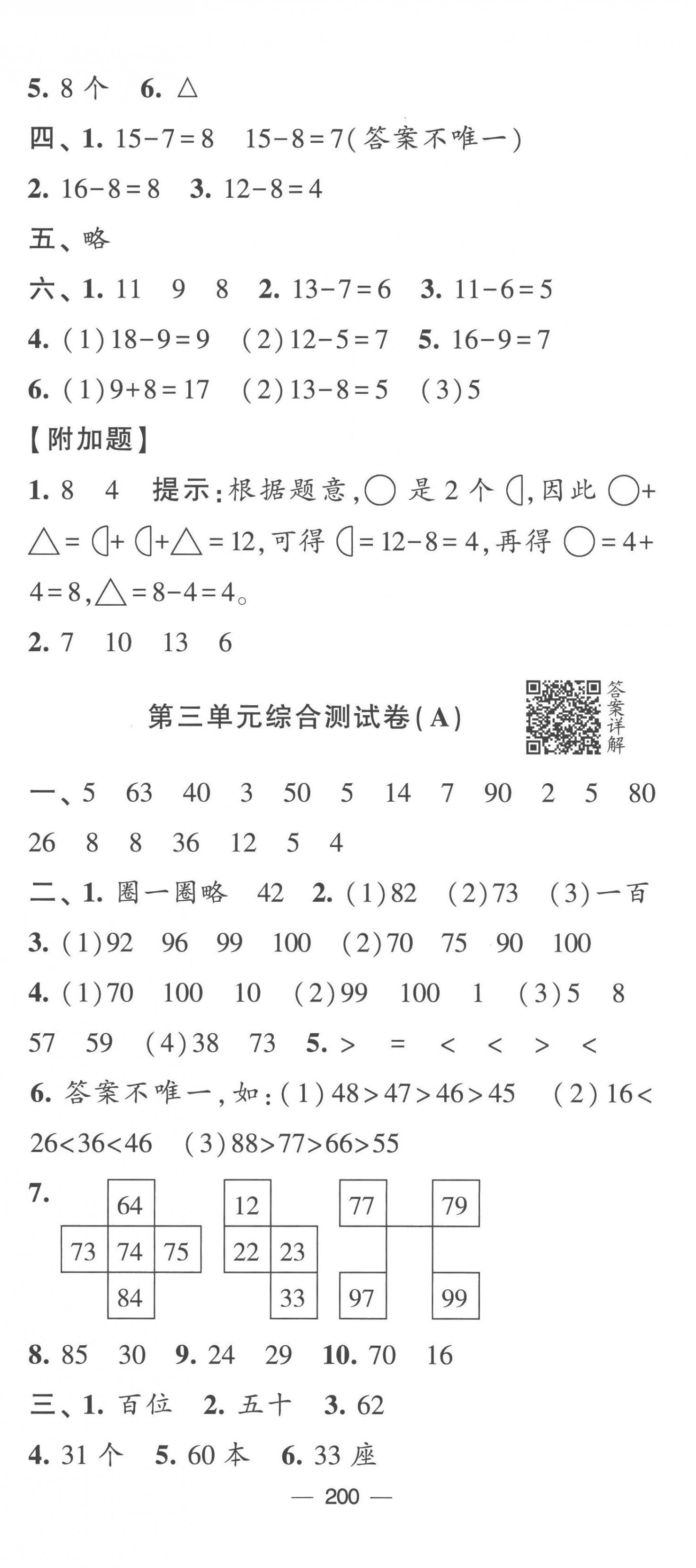 2023年學霸提優大試卷一年級數學下冊蘇教版 第8頁