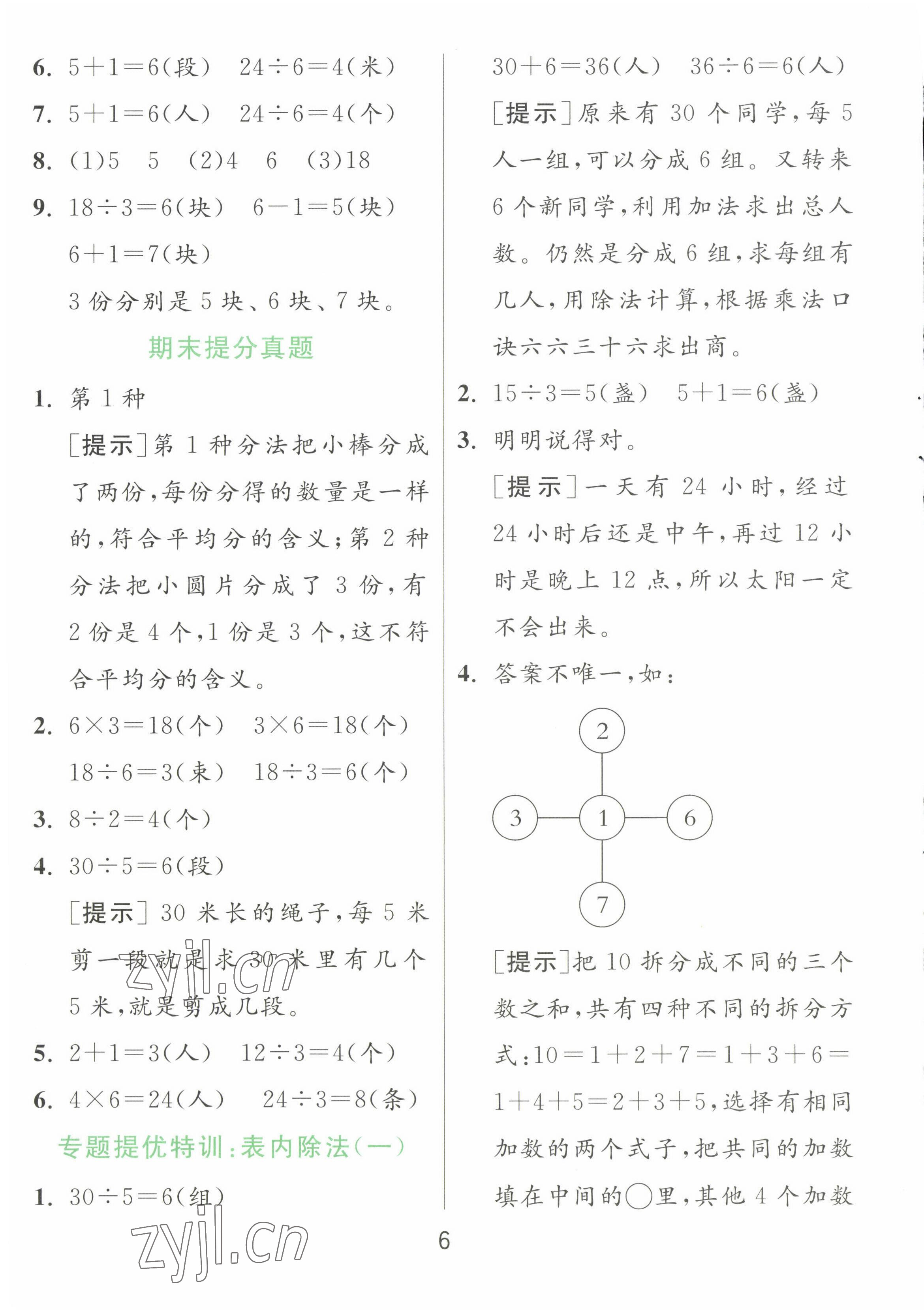 2023年實(shí)驗(yàn)班提優(yōu)訓(xùn)練二年級(jí)數(shù)學(xué)下冊(cè)人教版 第6頁(yè)