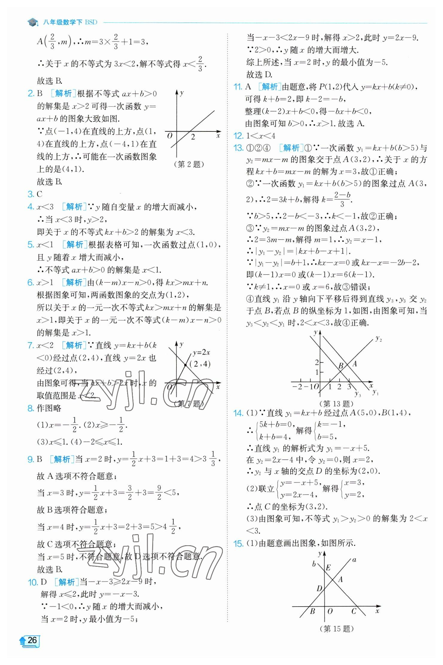 2023年实验班提优训练八年级数学下册北师大版 第26页