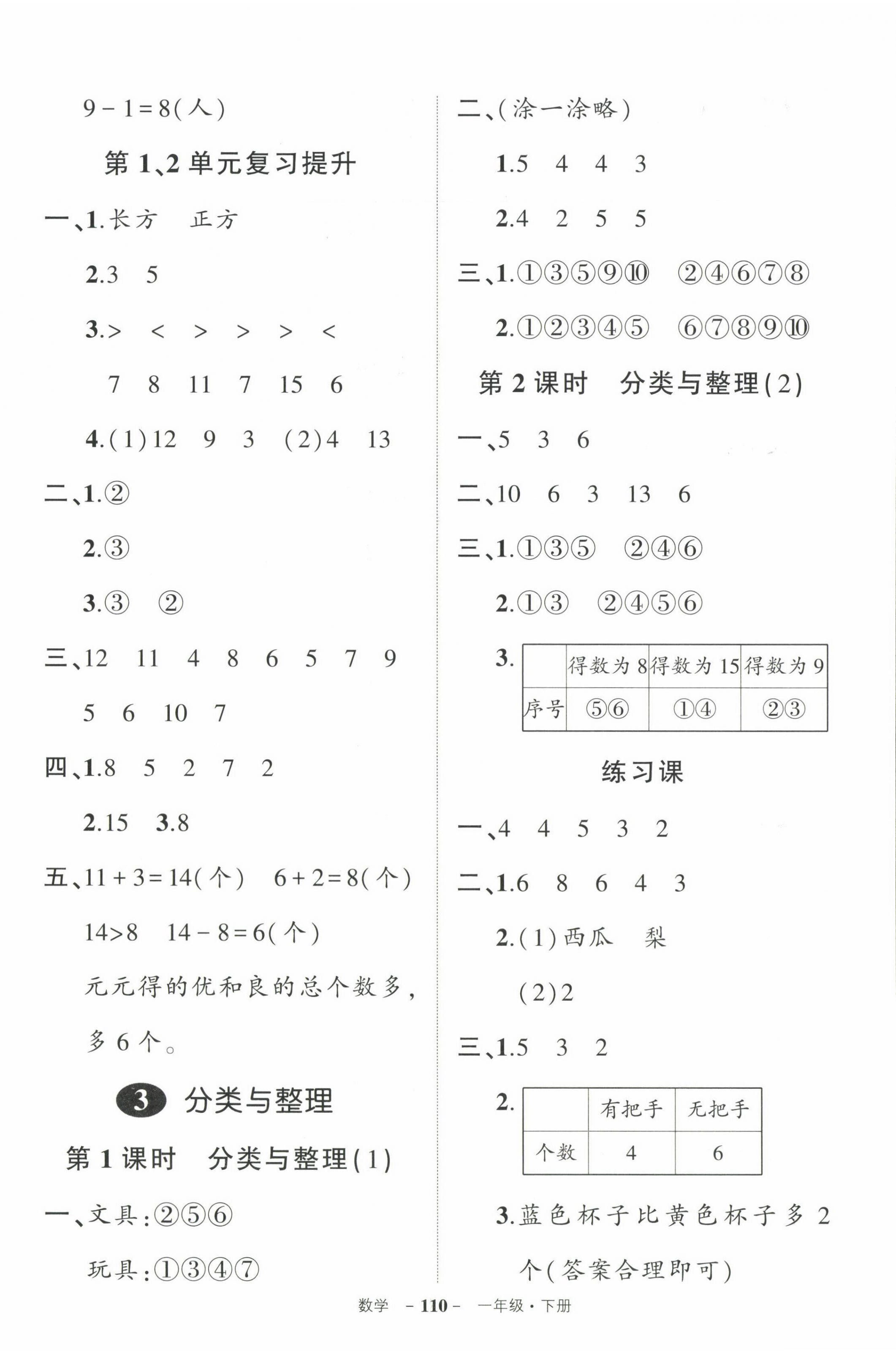 2023年状元成才路创优作业100分一年级数学下册人教版 第4页