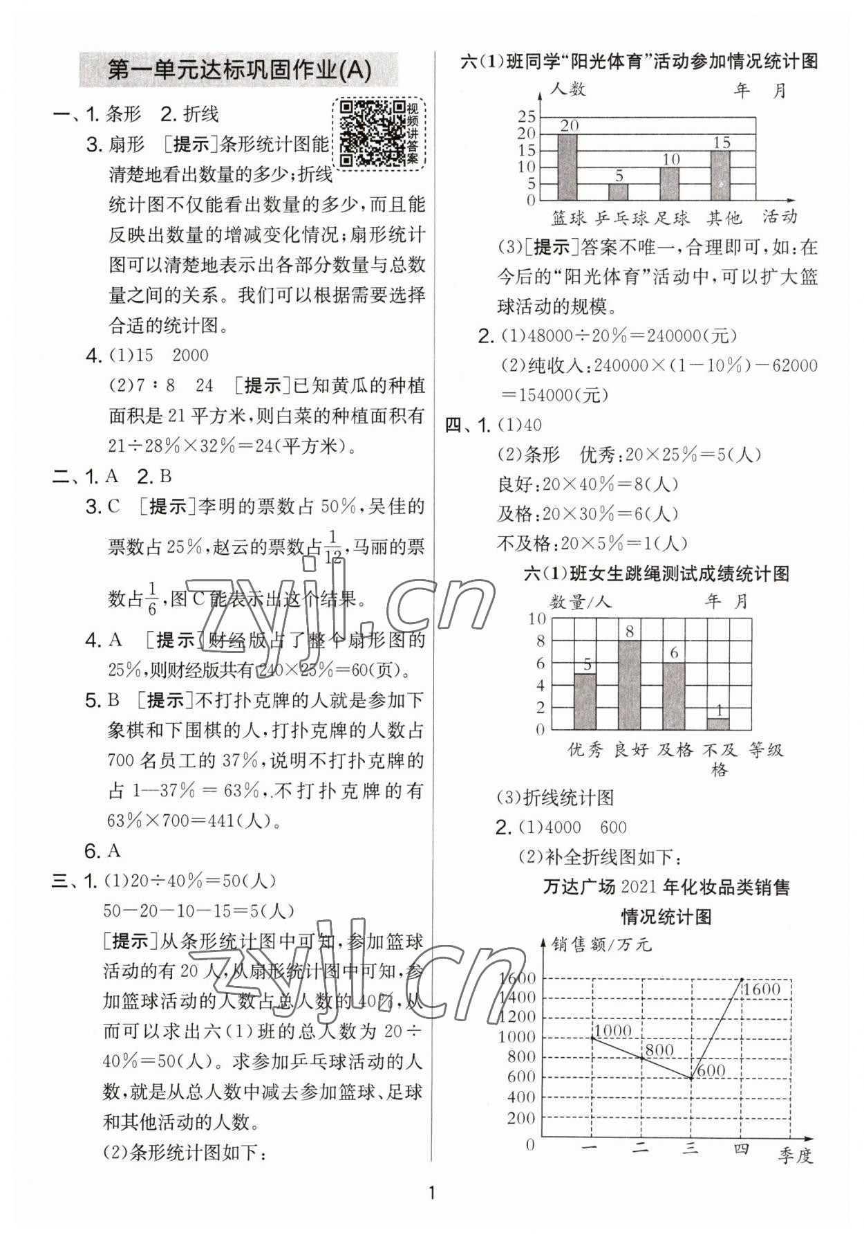 2023年實驗班提優(yōu)大考卷六年級數(shù)學下冊蘇教版 參考答案第1頁