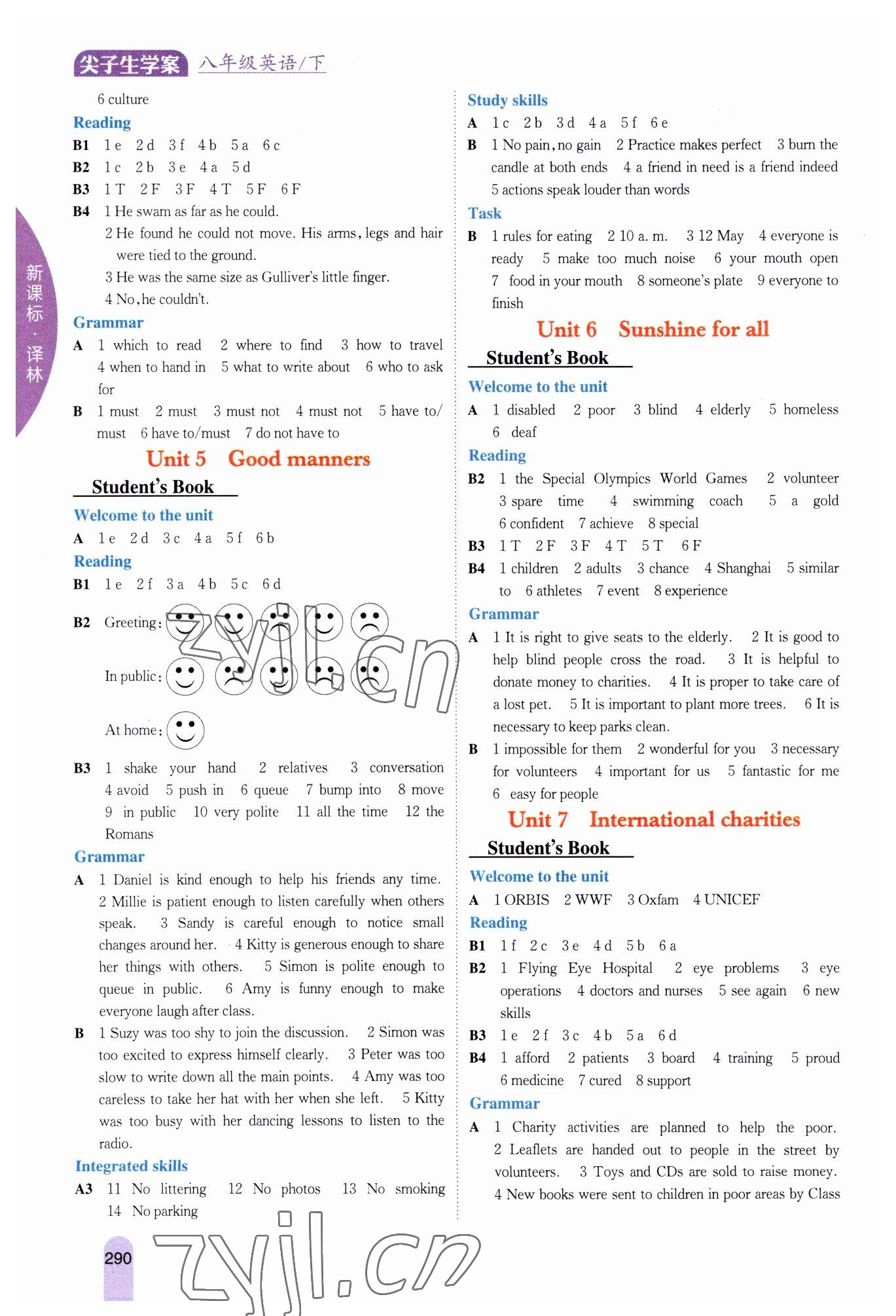 2023年尖子生学案八年级英语下册译林版 参考答案第2页