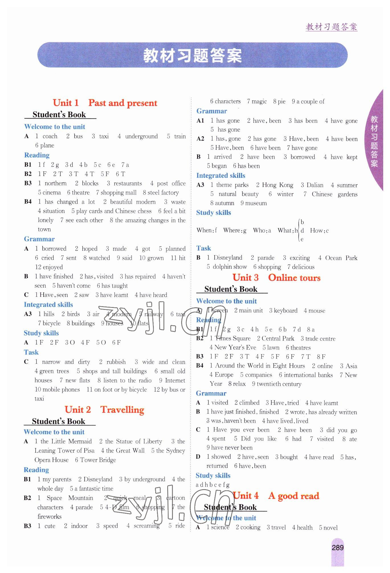 2023年尖子生學(xué)案八年級(jí)英語(yǔ)下冊(cè)譯林版 參考答案第1頁(yè)