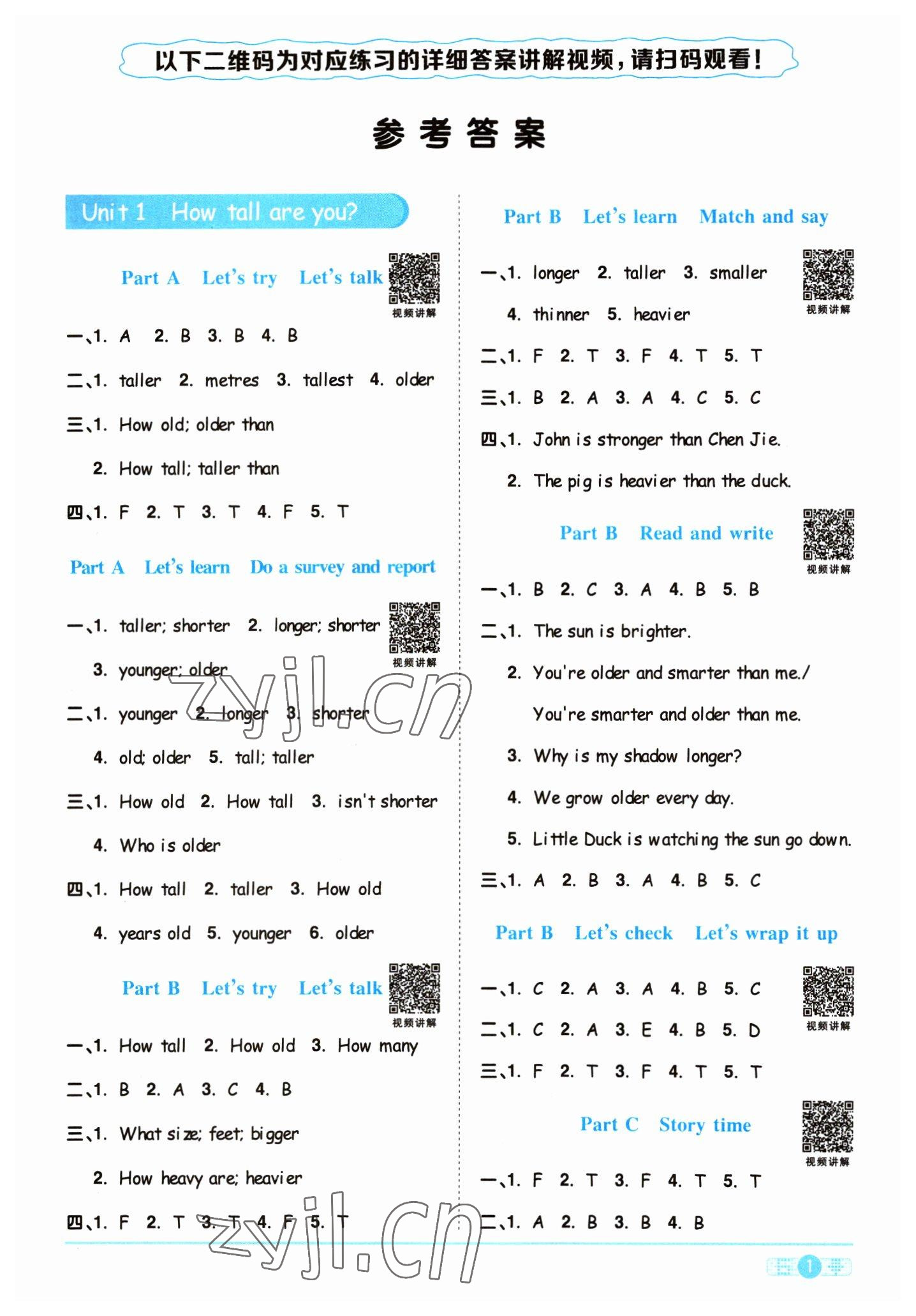 2023年陽光同學(xué)課時優(yōu)化作業(yè)六年級英語下冊人教版浙江專版 第1頁