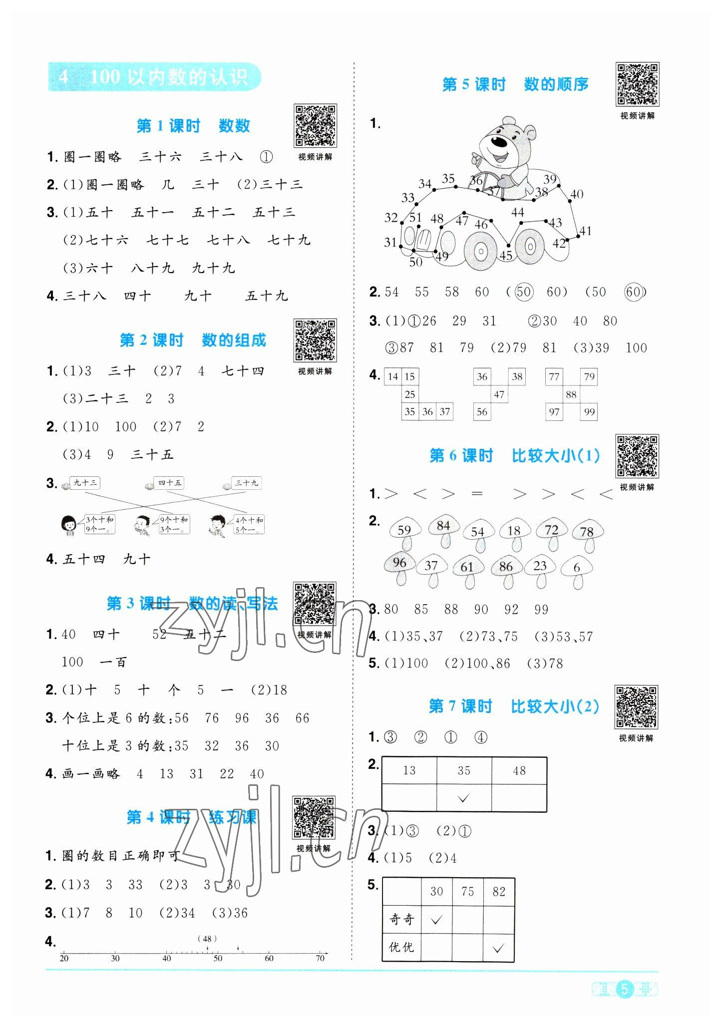 2023年陽光同學(xué)課時優(yōu)化作業(yè)一年級數(shù)學(xué)下冊人教版浙江專版 第5頁