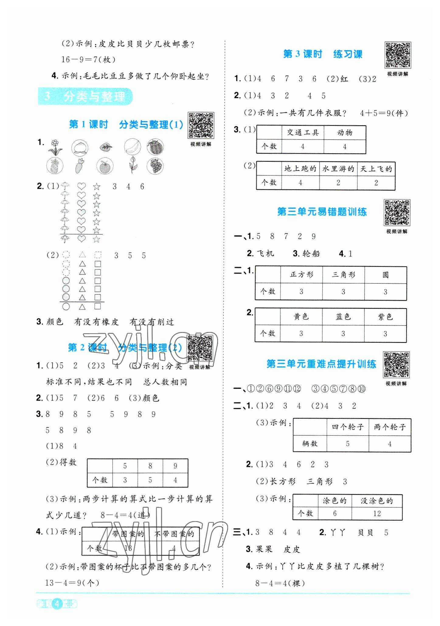 2023年陽光同學(xué)課時(shí)優(yōu)化作業(yè)一年級數(shù)學(xué)下冊人教版浙江專版 第4頁