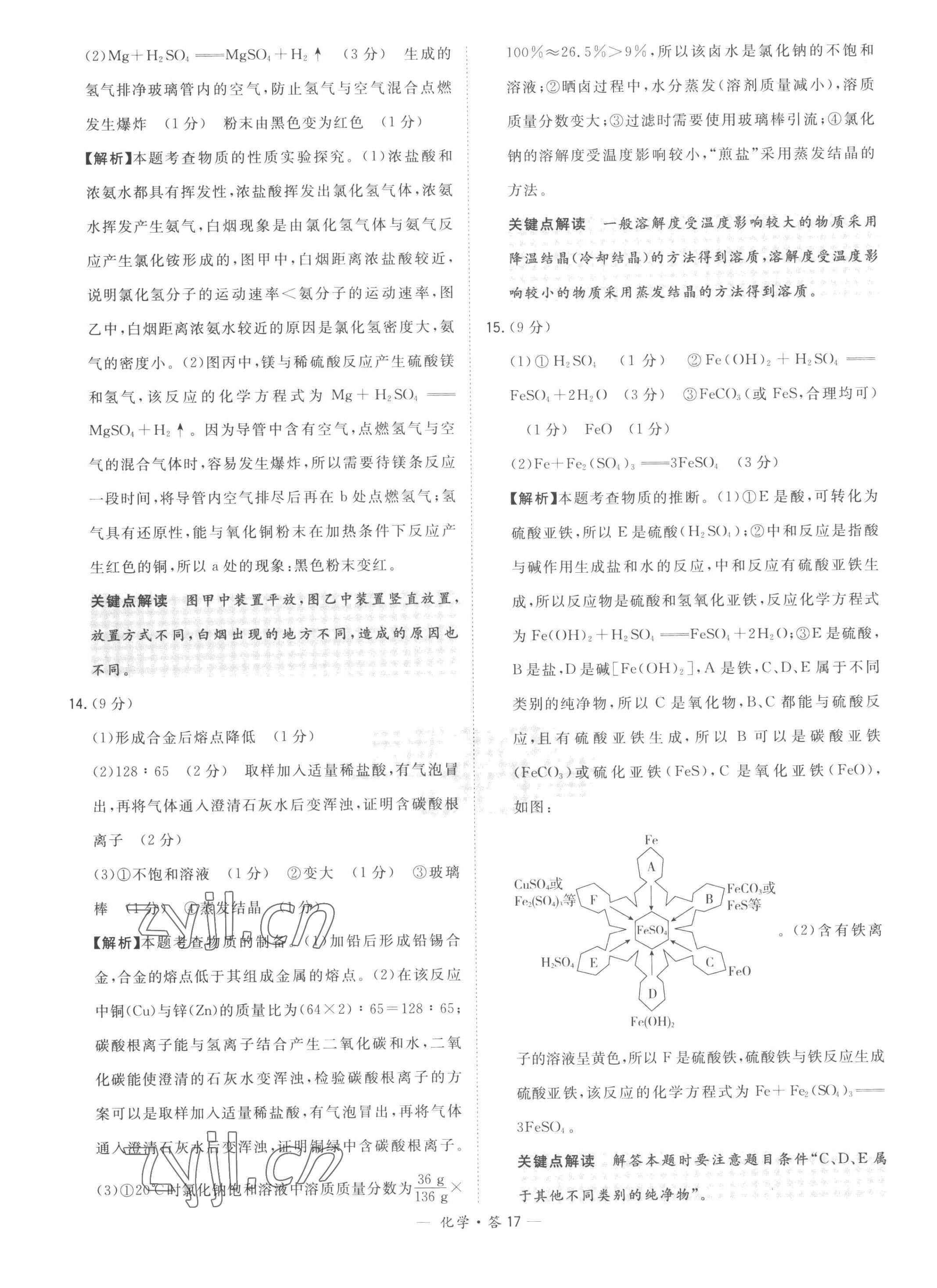 2023年天利38套中考试题精选化学福建专版 第17页