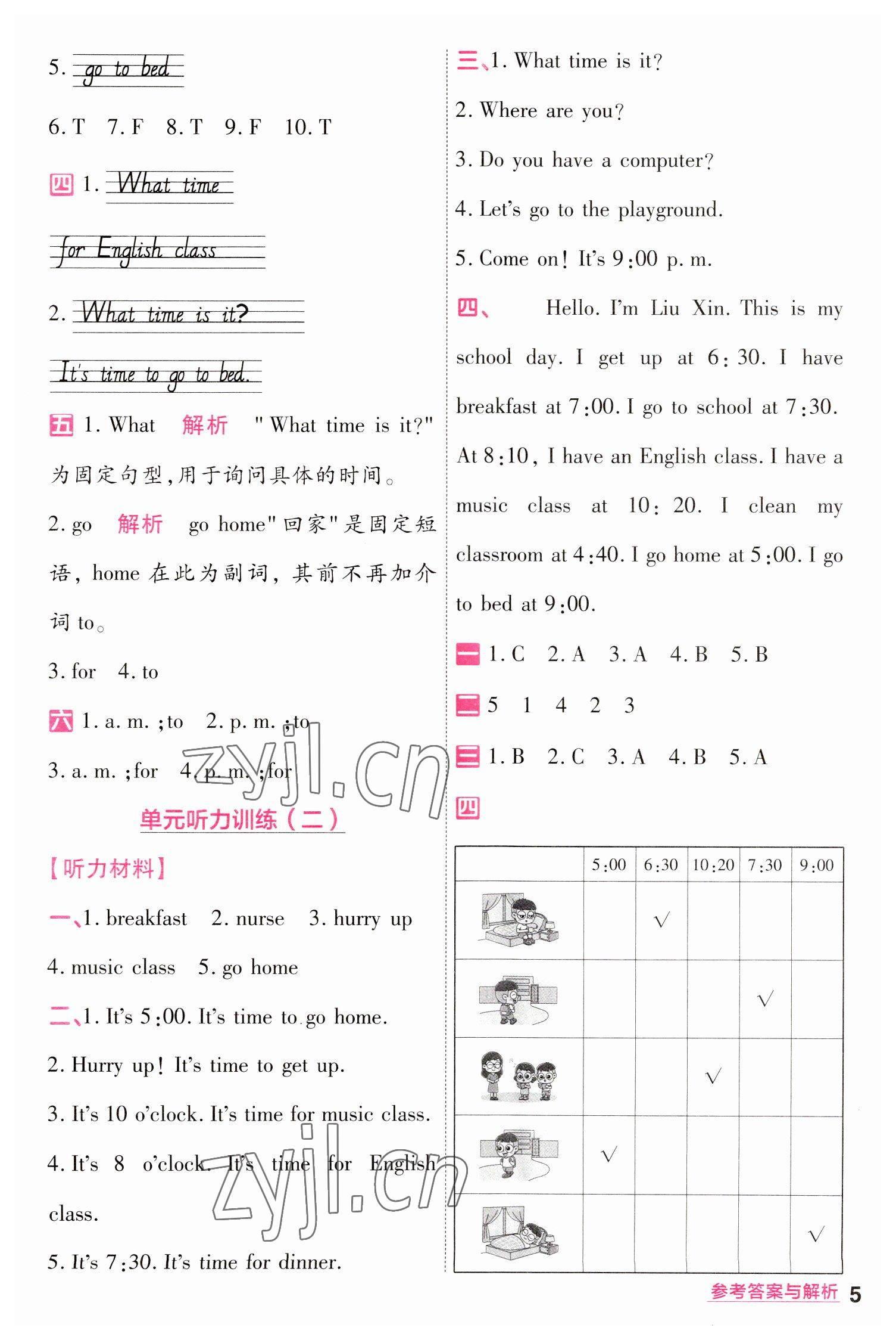 2023年一遍過四年級小學(xué)英語下冊人教版 第5頁