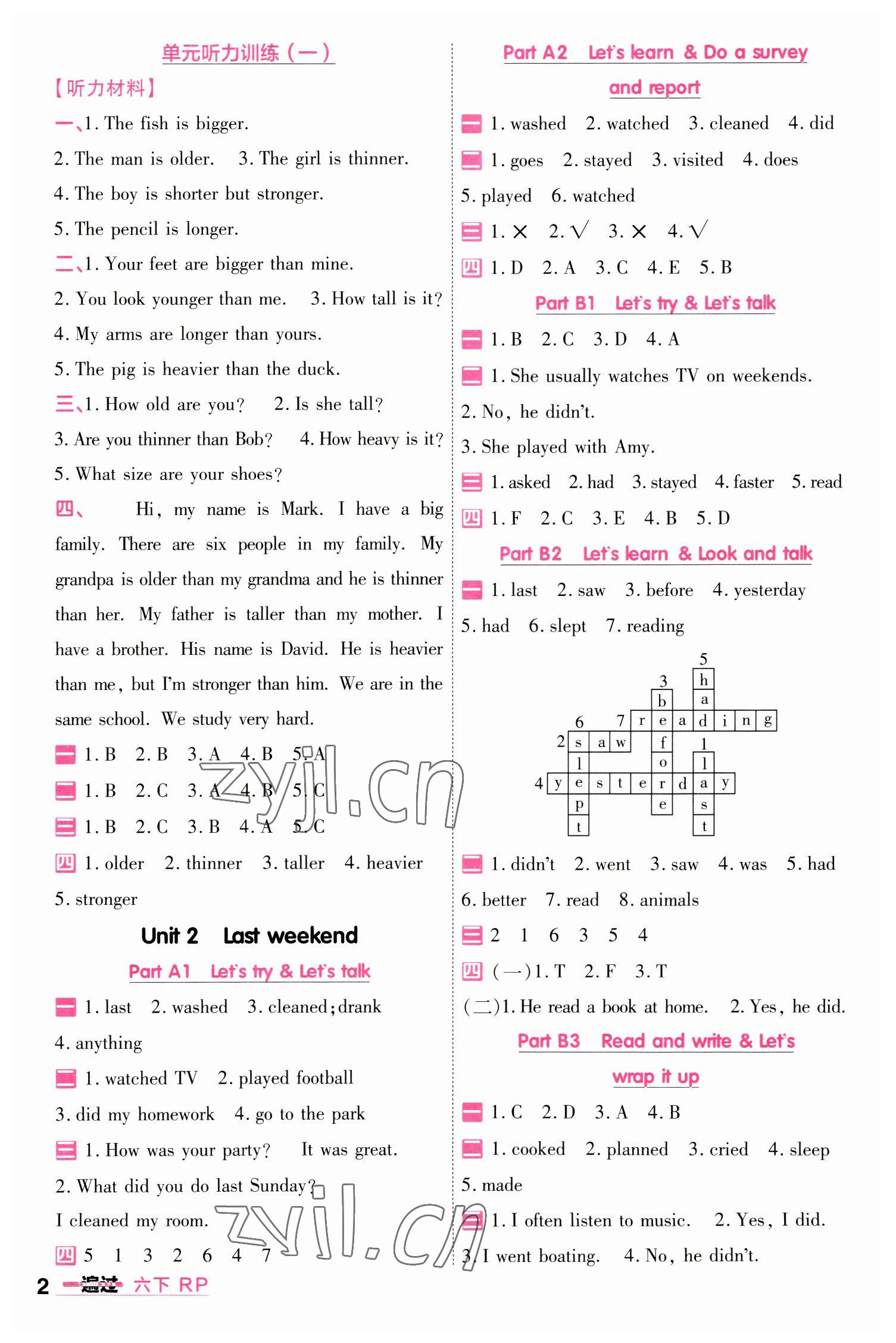 2023年一遍過六年級小學(xué)英語下冊人教版 第2頁