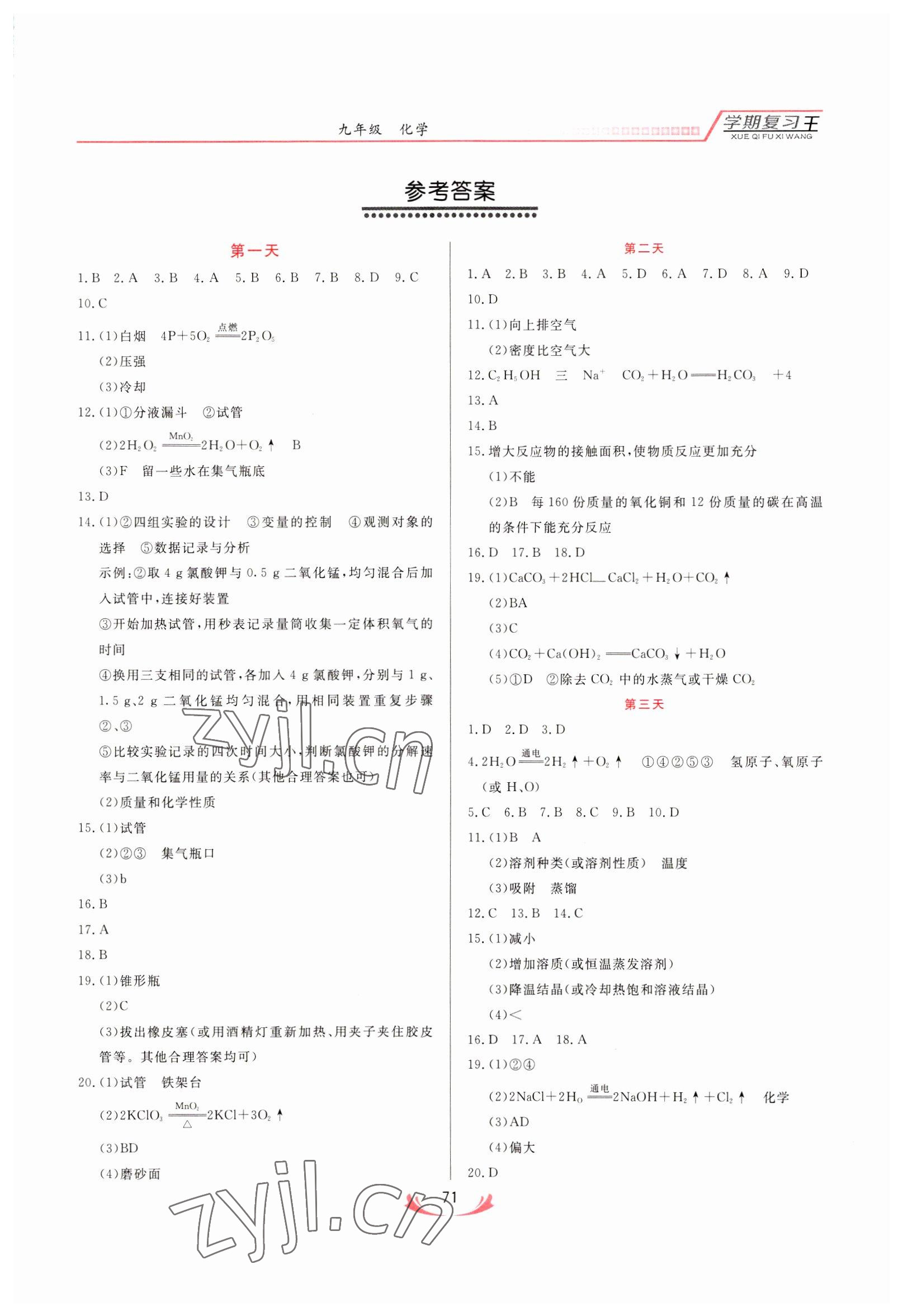 2023年復(fù)習(xí)王學(xué)期總動員九年級化學(xué)通用版 第1頁