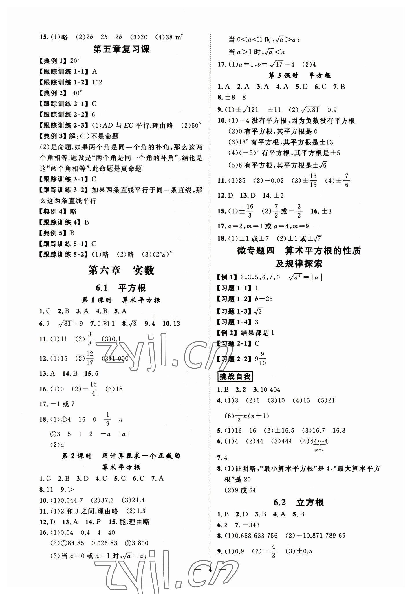 2023年全效學(xué)習(xí)七年級(jí)數(shù)學(xué)下冊(cè)人教版精華版 參考答案第3頁(yè)