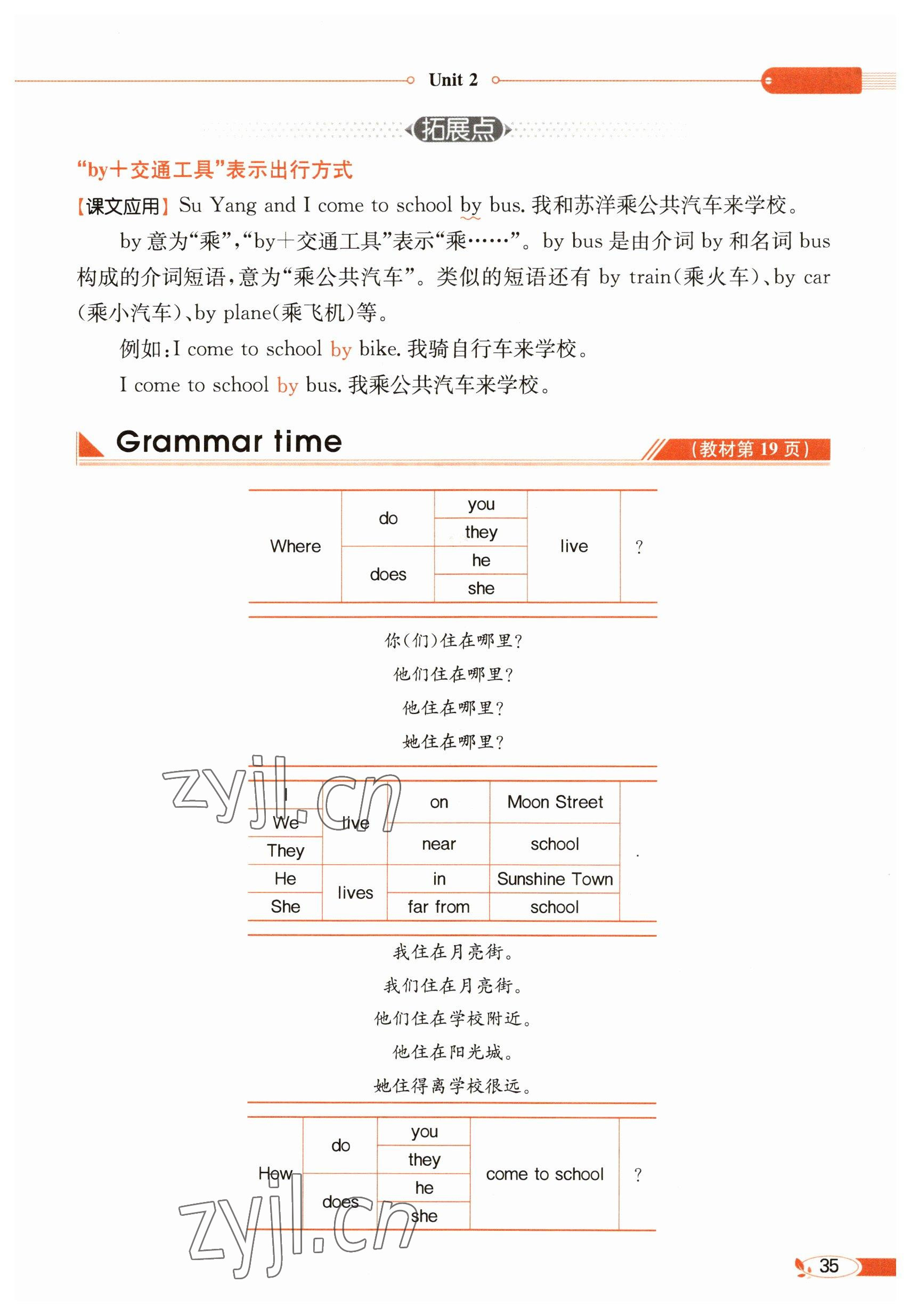 2023年教材课本五年级英语下册译林版 参考答案第35页