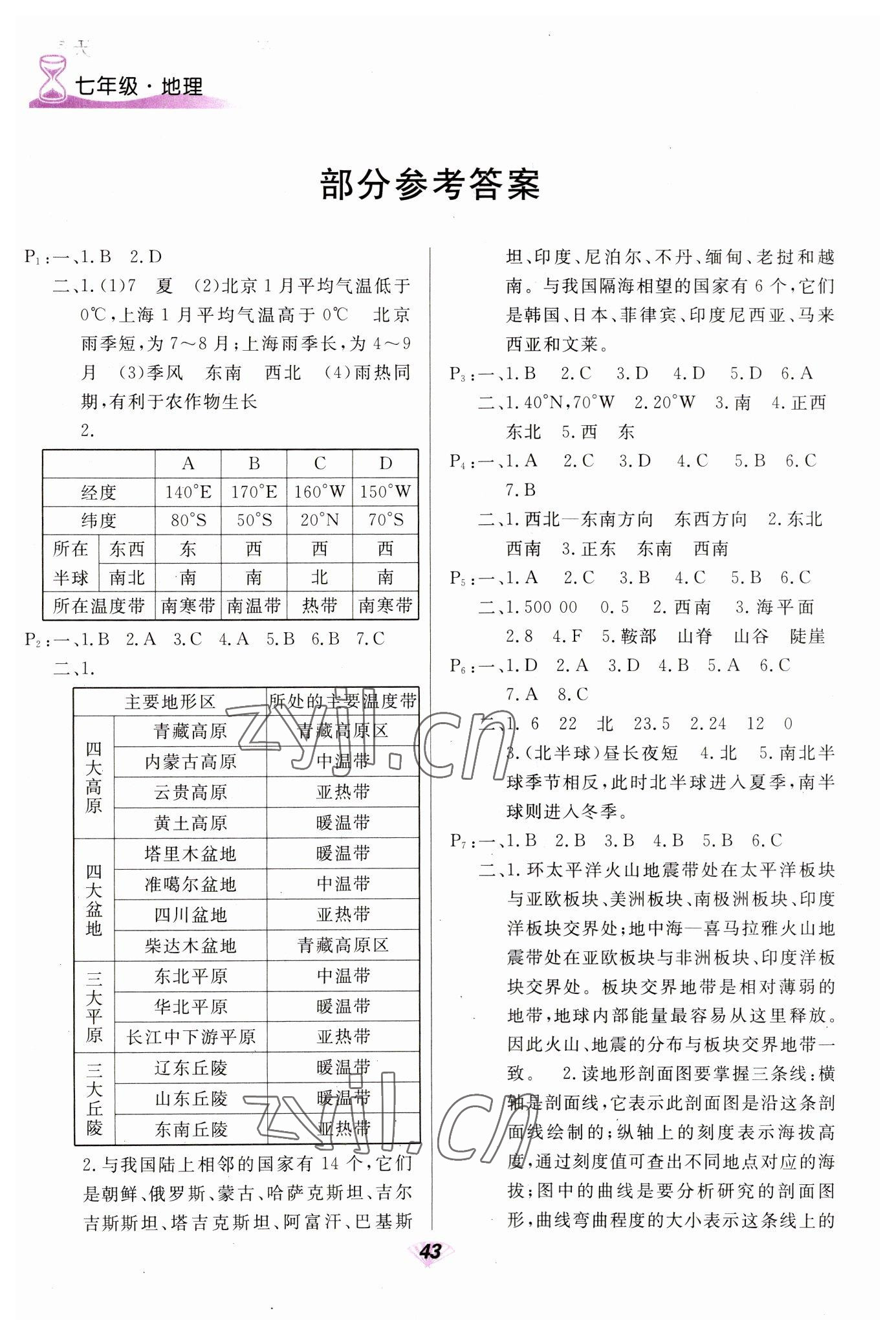 2023年快樂寒假七年級地理道德與法治甘肅教育出版社 第1頁