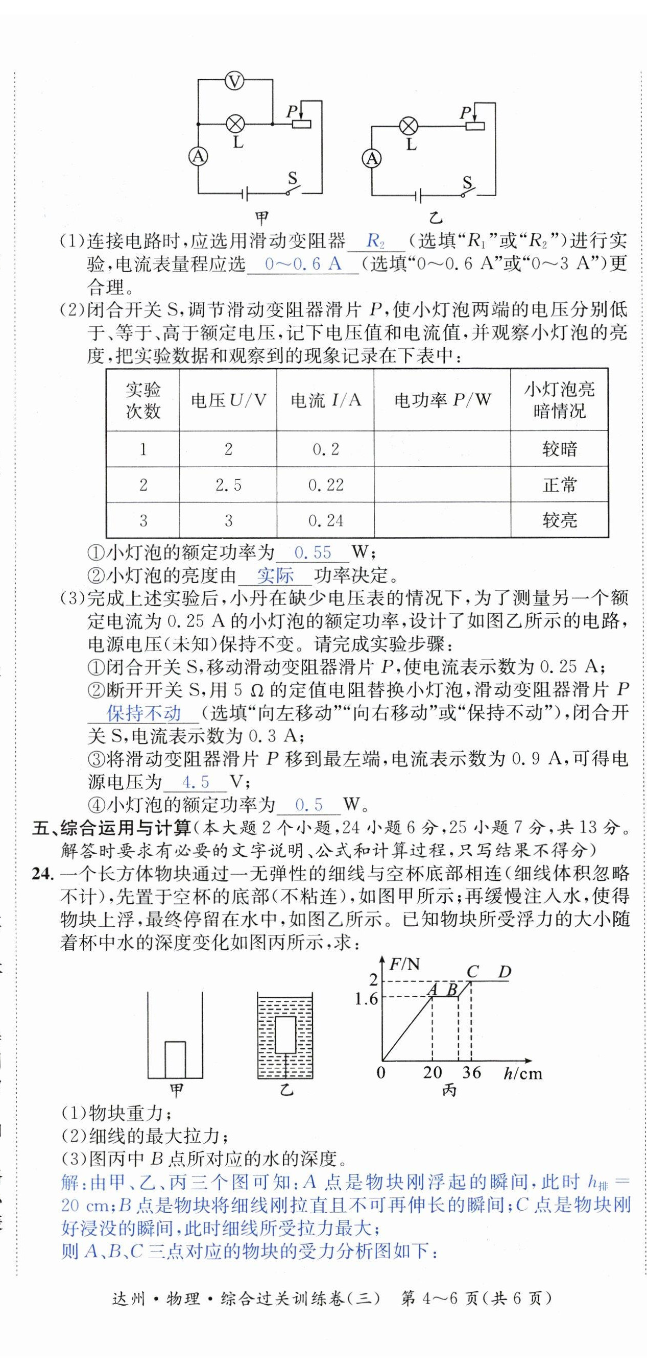 2023年国华考试中考总动员物理达州专版 第17页