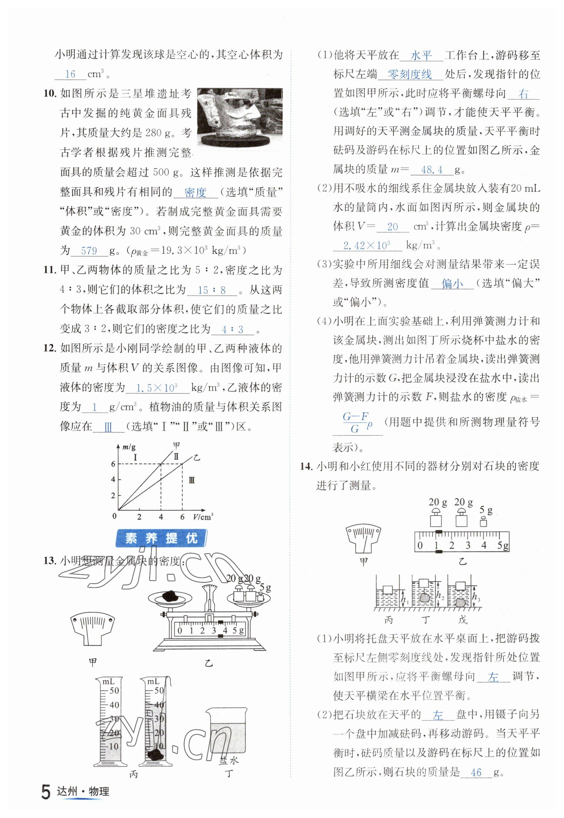 2023年国华考试中考总动员物理达州专版 参考答案第13页