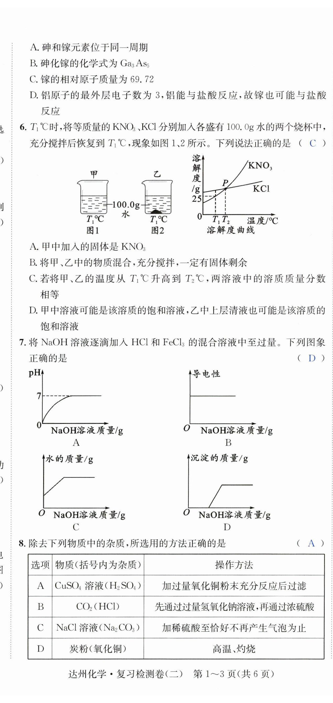 2023年國華考試中考總動員化學(xué)達(dá)州專版 第8頁