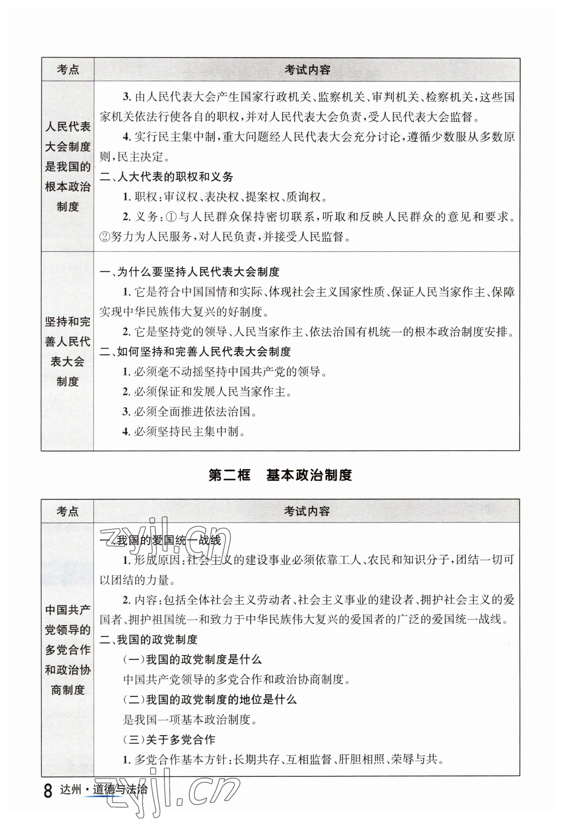 2023年国华考试中考总动员道德与法治达州专版 参考答案第11页